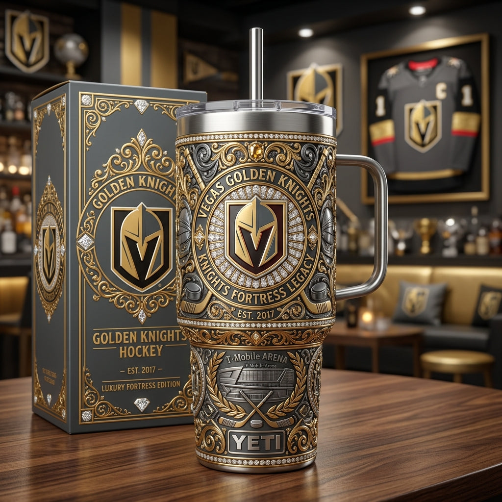 Vegas Golden Knights 40oz Tumbler with Lid and Straw