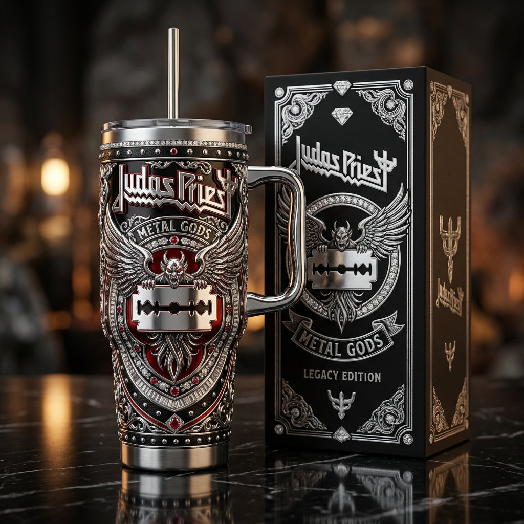 Judas Priest 40oz Tumbler with Lid and Straw