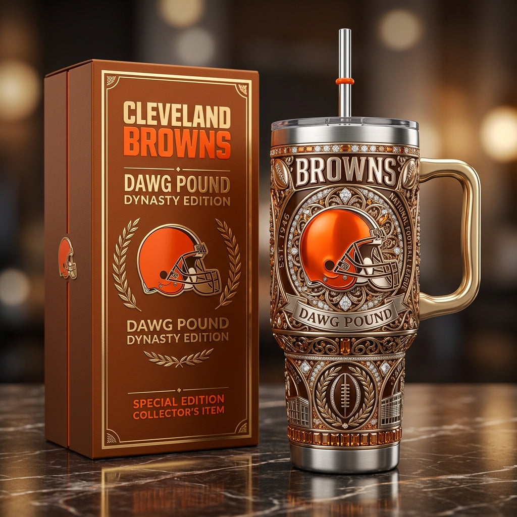 Cleveland Browns 40oz Tumbler with Lid and Straw
