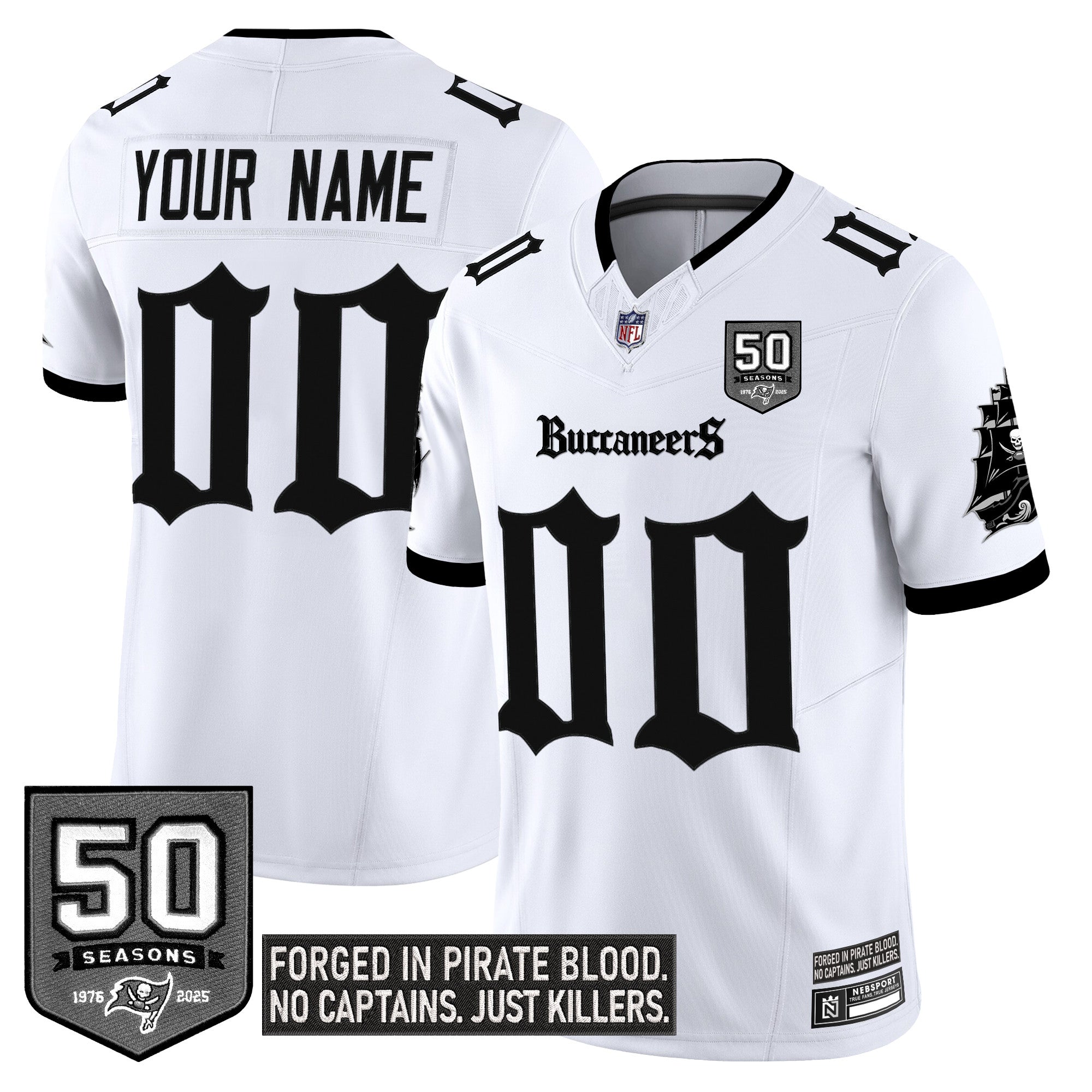 Tampa Bay Buccaneers 'Gothic Pirate Shadows Edition' Vapor Limited Custom Jersey - All Stitched