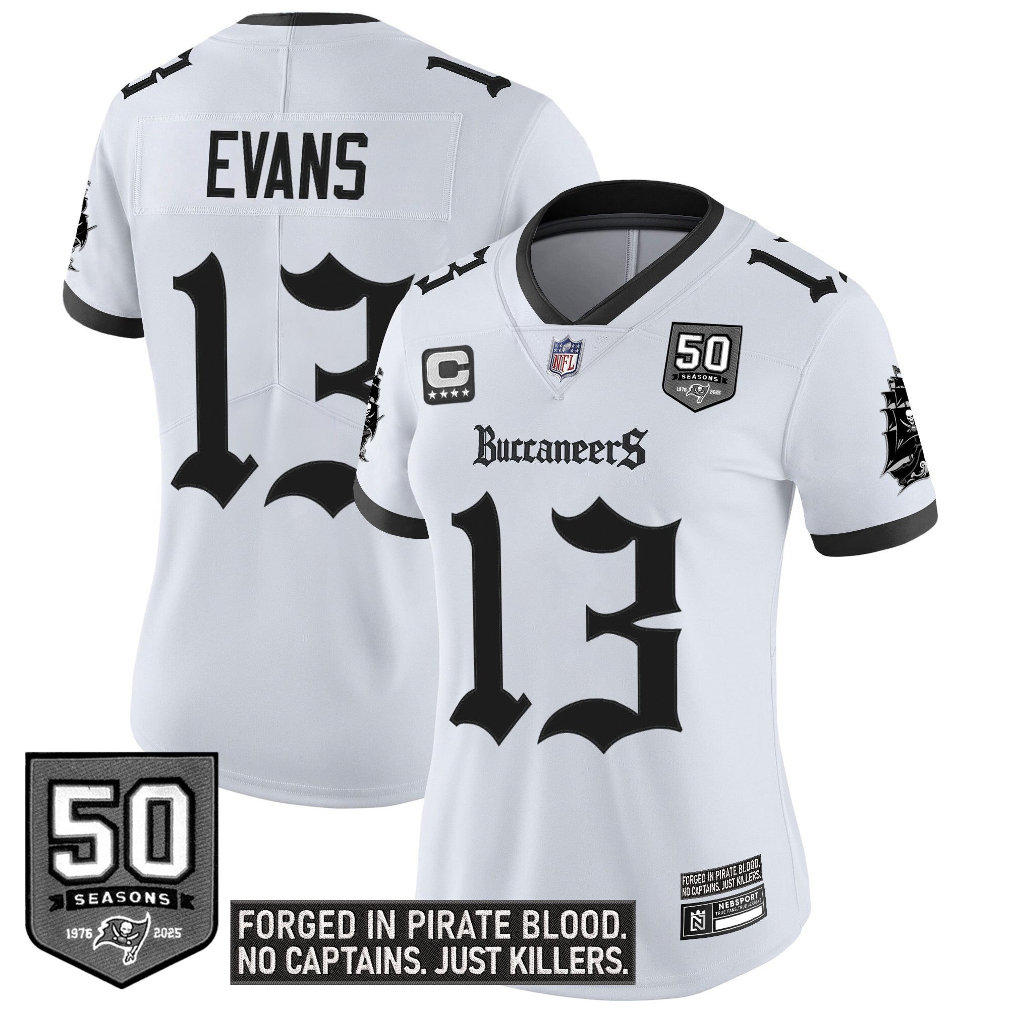 Women's Tampa Bay Buccaneers 'Gothic Pirate Shadows Edition' Vapor Limited Jersey - All Stitched