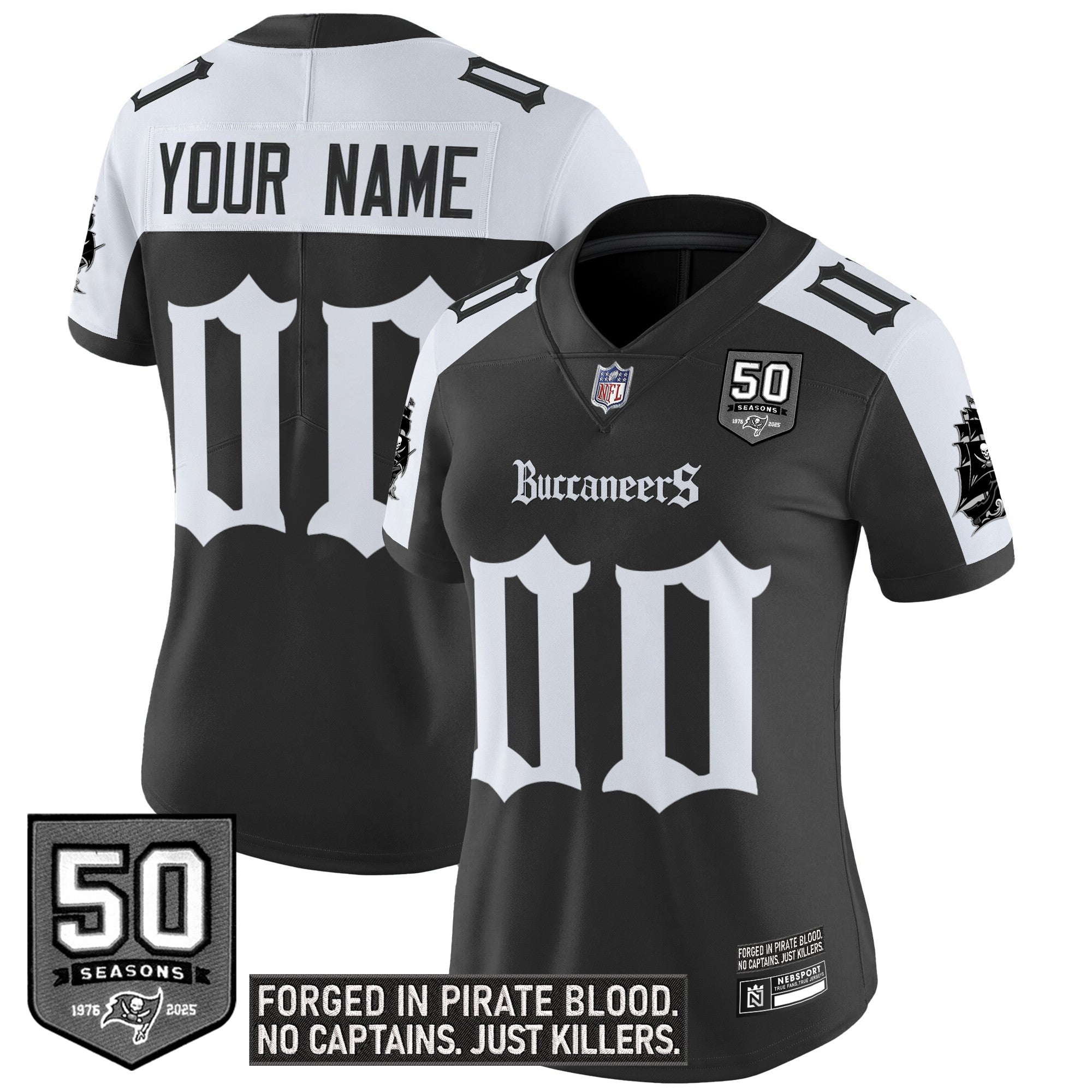 Tampa Bay Buccaneers 'Gothic Pirate Shadows Edition' Vapor Limited Custom Jersey - All Stitched