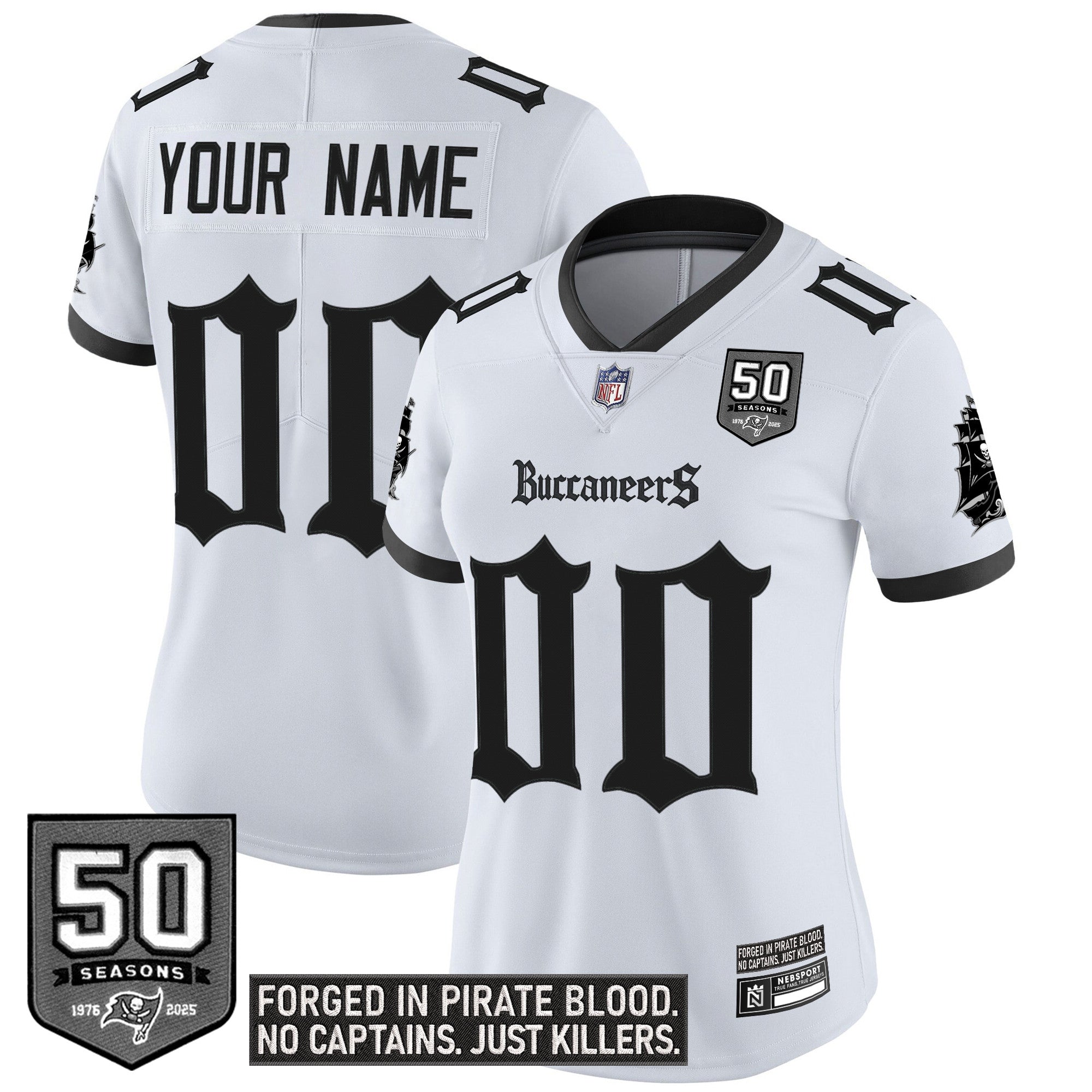 Tampa Bay Buccaneers 'Gothic Pirate Shadows Edition' Vapor Limited Custom Jersey - All Stitched
