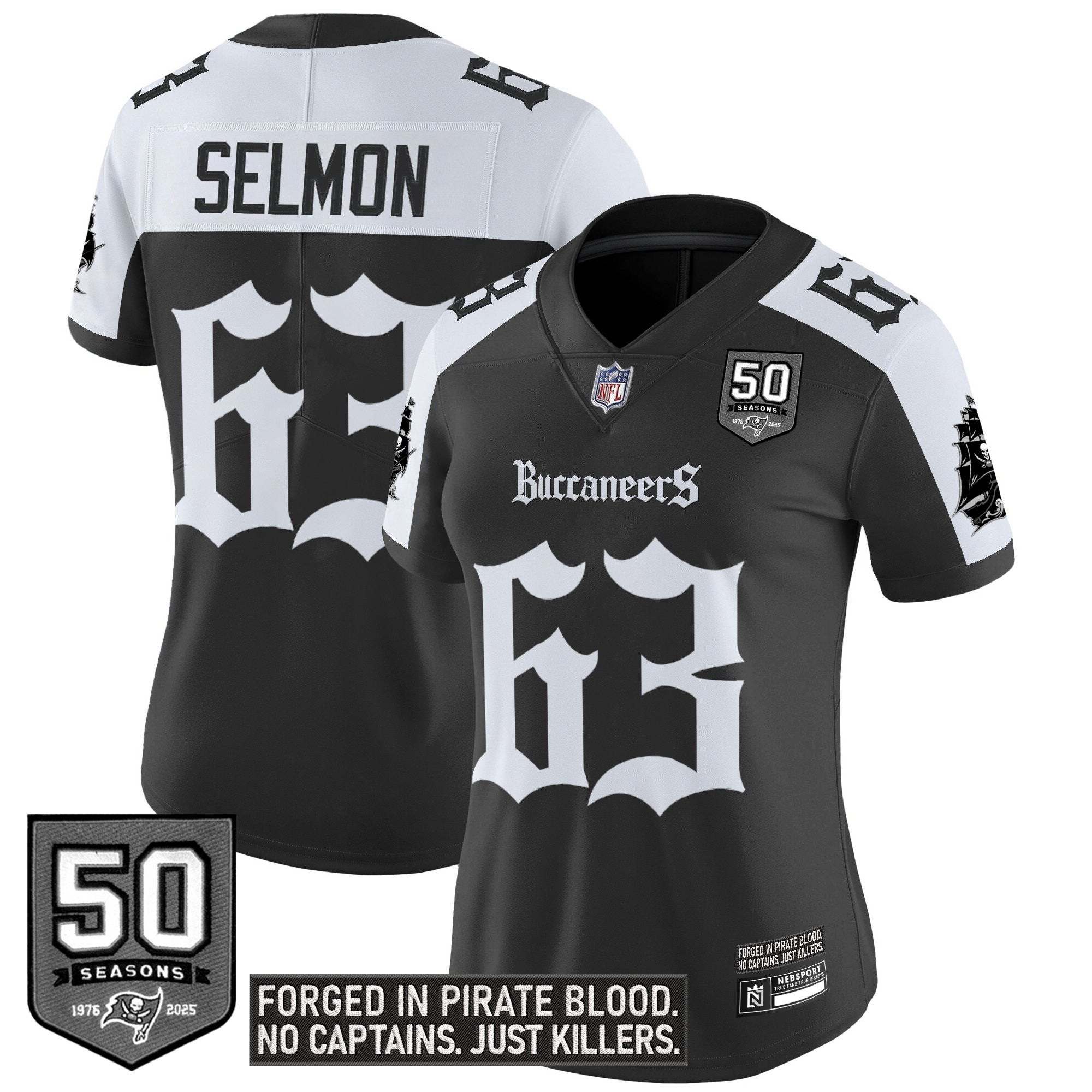 Women's Tampa Bay Buccaneers 'Gothic Pirate Shadows Edition' Vapor Limited Jersey - All Stitched