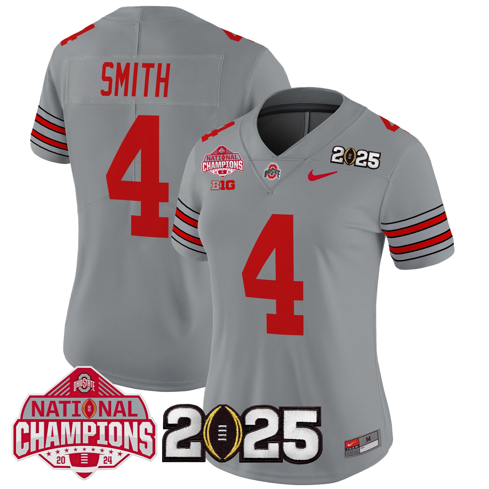 Women's Ohio State Buckeyes 'Heritage Stripe' 2025 National Champions Patch Vapor Limited Jersey - All Stitched