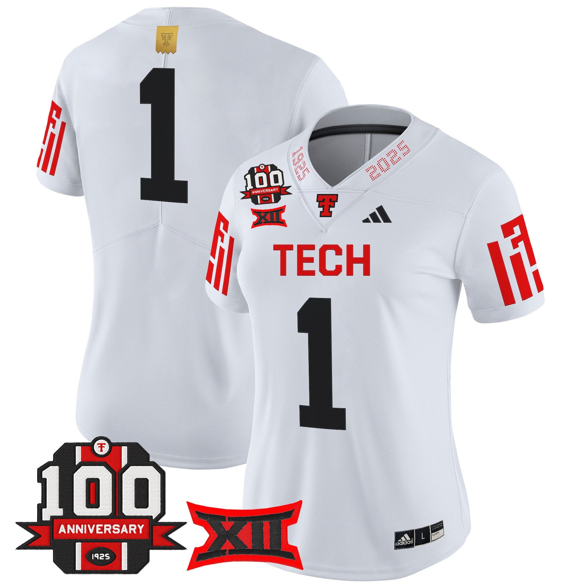 Women's Texas Tech Red Raiders 2025 Vapor Limited Jersey - 100th Anniversary Patch - All Stitched