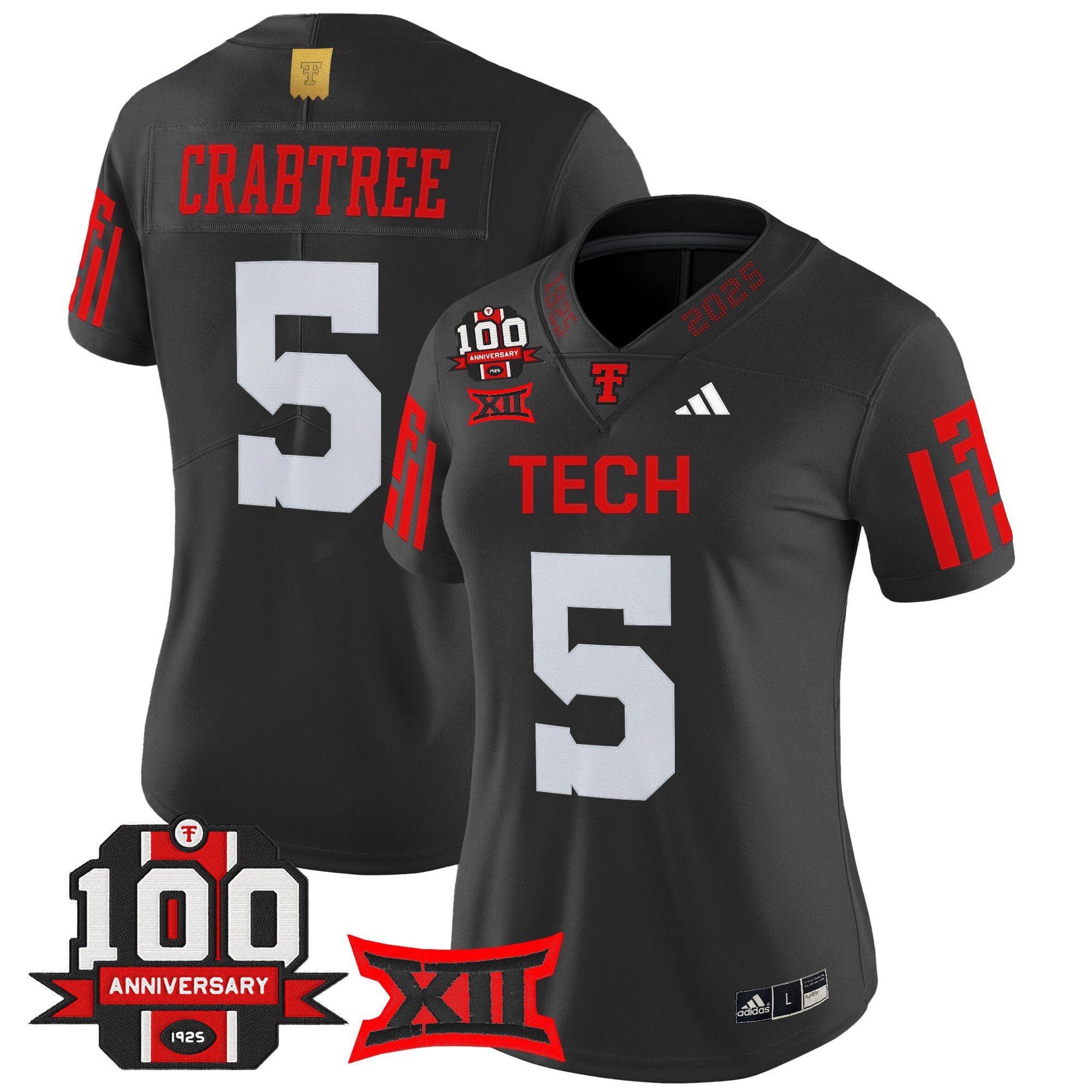 Women's Texas Tech Red Raiders 2025 Vapor Limited Jersey - 100th Anniversary Patch - All Stitched