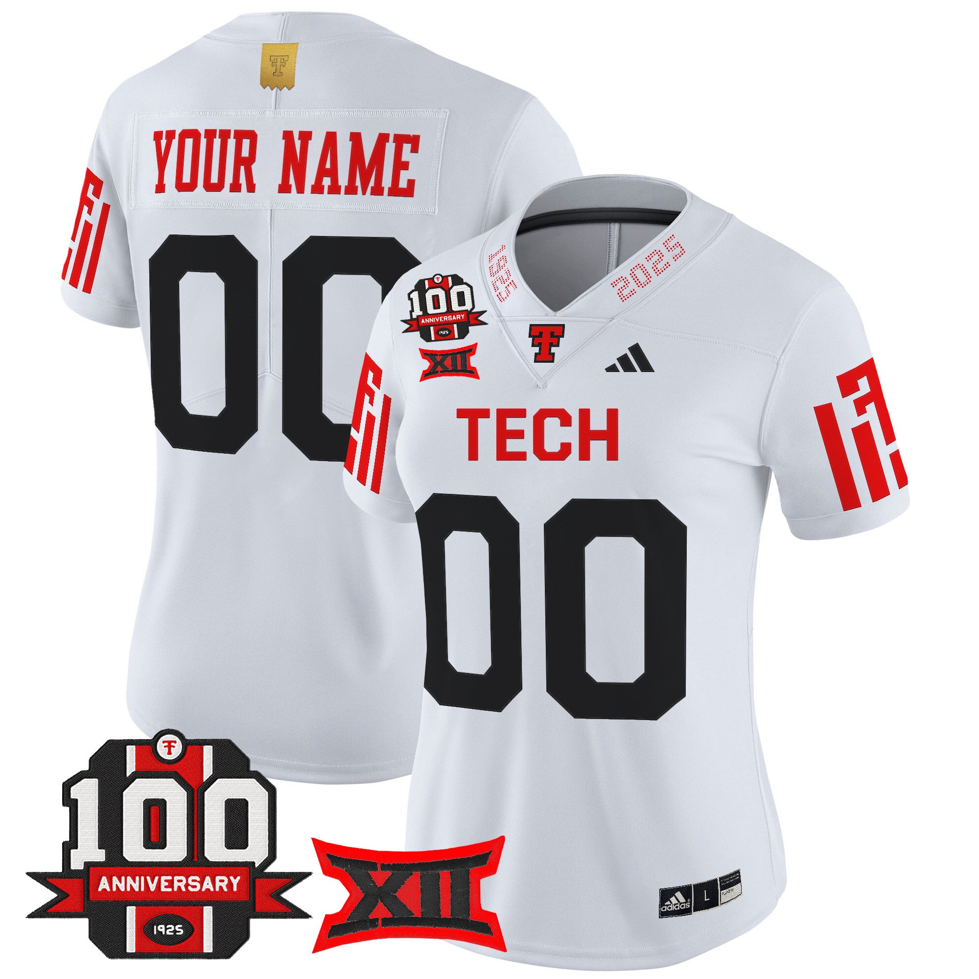 Texas Tech Red Raiders 2025 Vapor Limited Custom Jersey - 100th Anniversary Patch - All Stitched