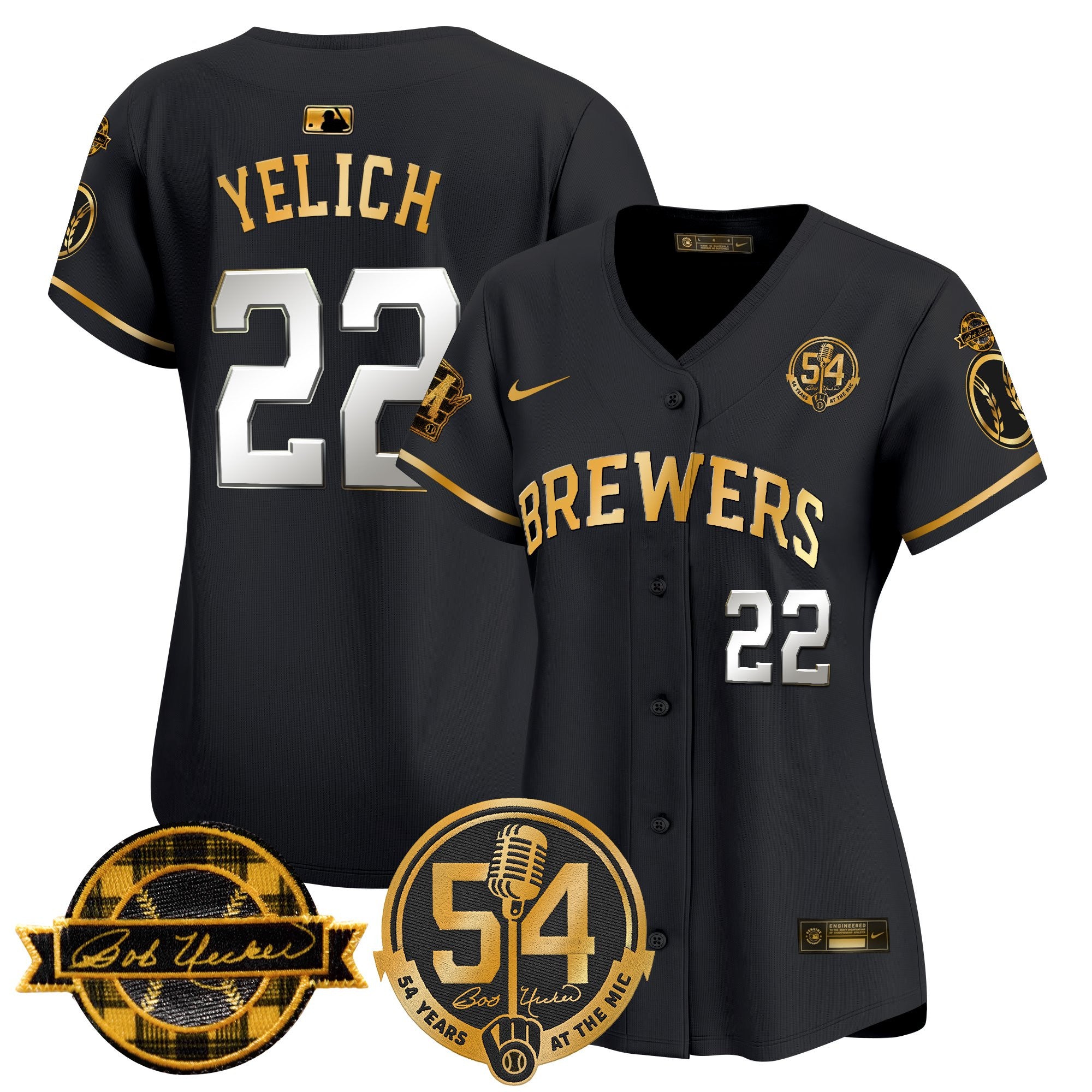 Women's Milwaukee Brewers 'Bob Uecker - 54 Seasons for Brewers' Vapor Premier Limited Jersey - All Stitched