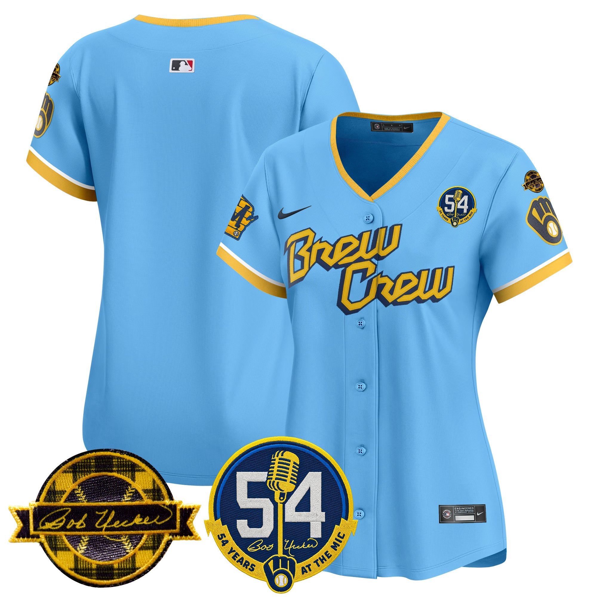 Women's Milwaukee Brewers 'Bob Uecker - 54 Seasons for Brewers' Vapor Premier Limited Jersey - All Stitched