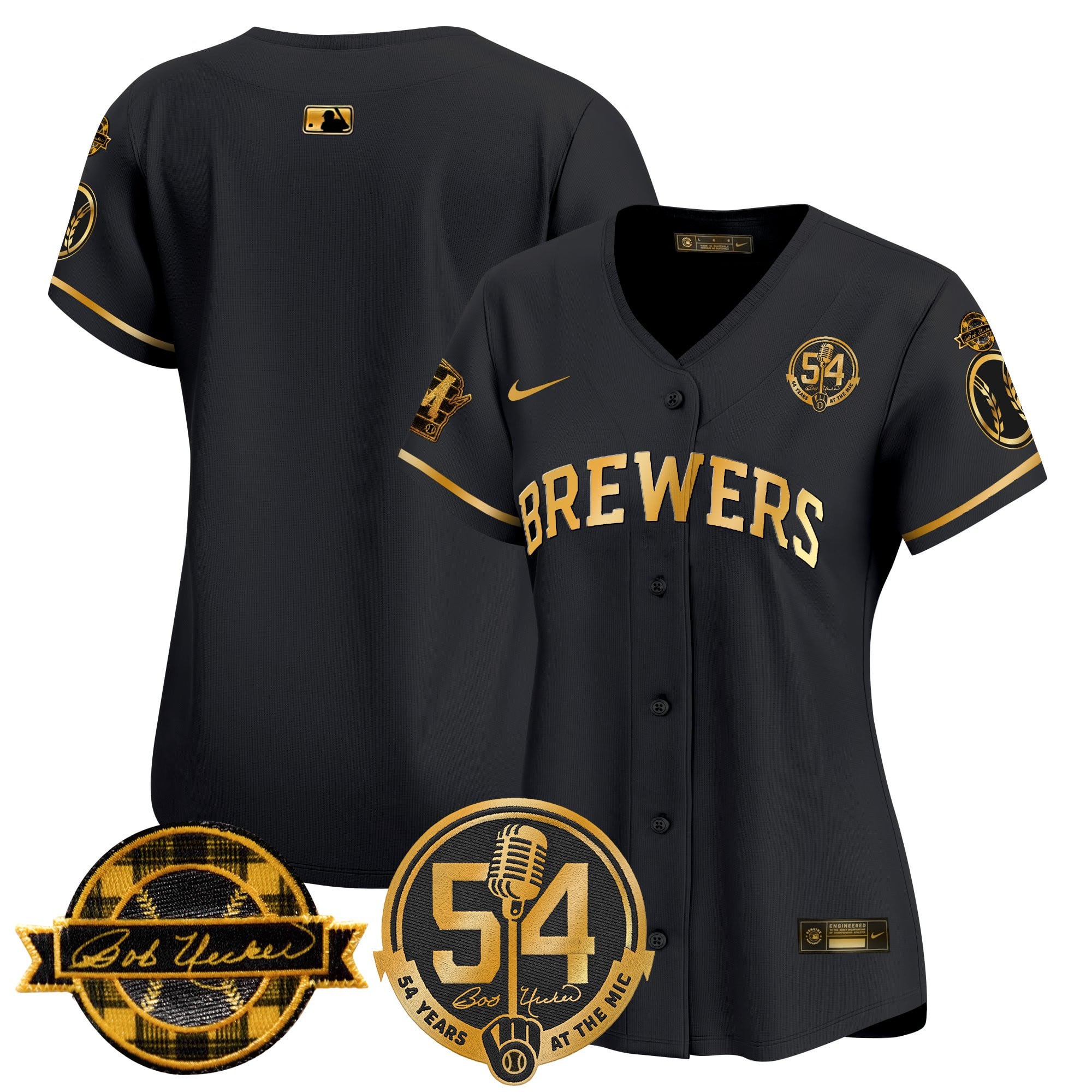 Women's Milwaukee Brewers 'Bob Uecker - 54 Seasons for Brewers' Vapor Premier Limited Jersey - All Stitched