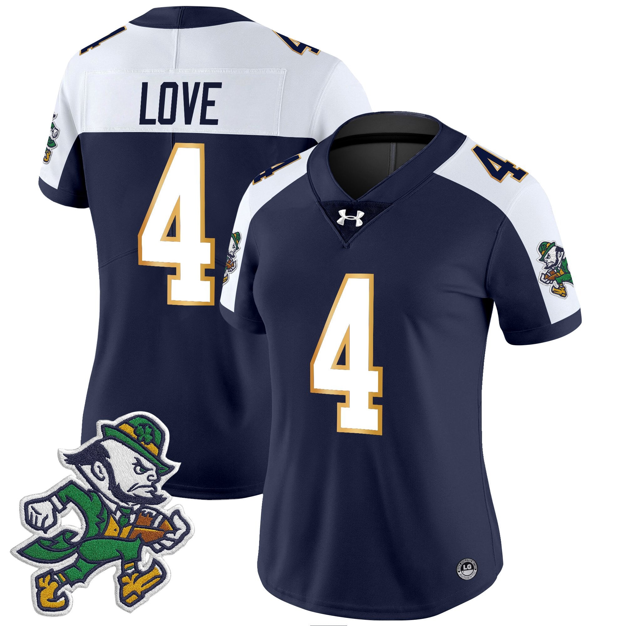 Women's Notre Dame Fighting Irish 2025 'Gridiron Leprechaun Edition' Vapor Limited Jersey – All Stitched