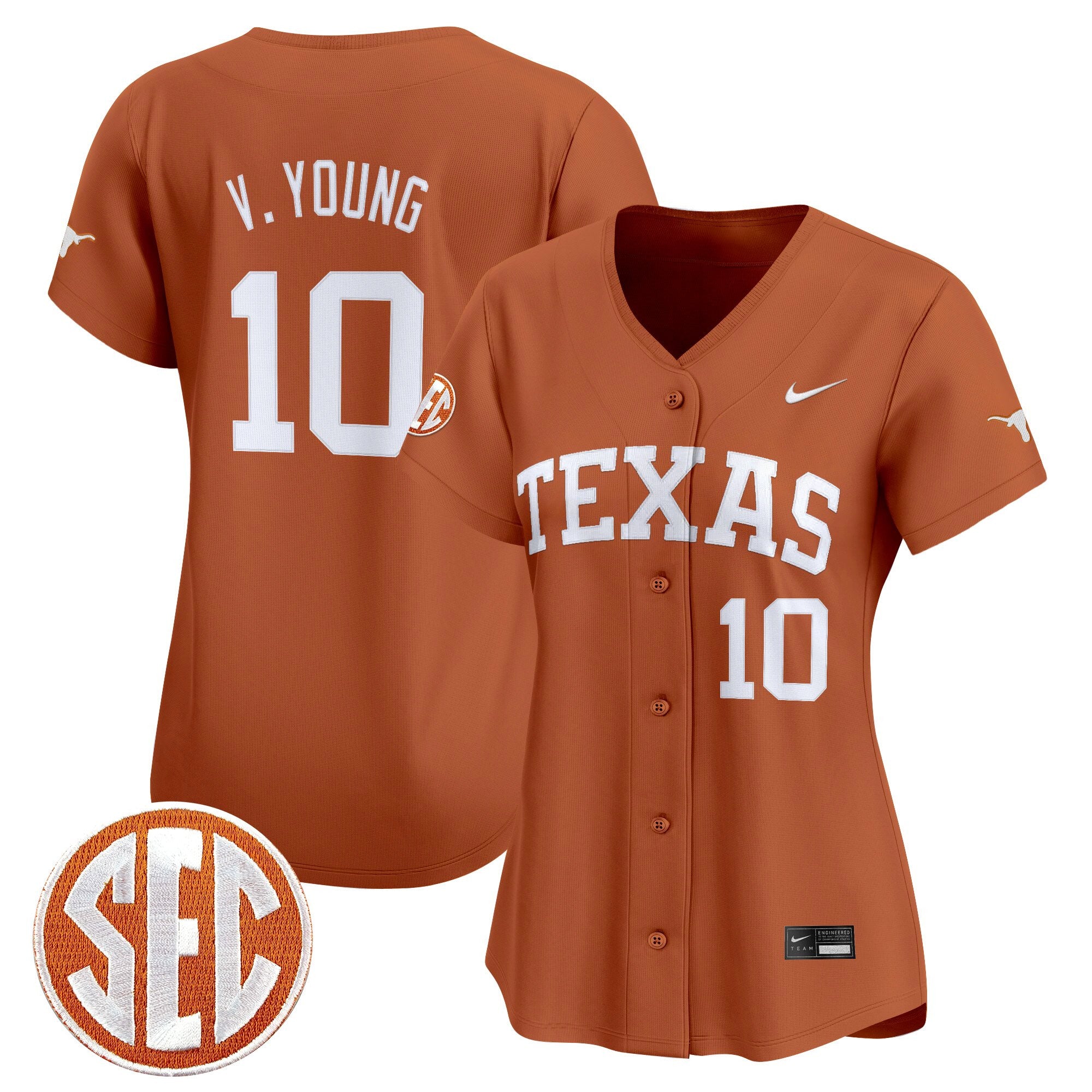 Women's Texas Longhorns 2025 Vapor Baseball Jersey - All Stitched