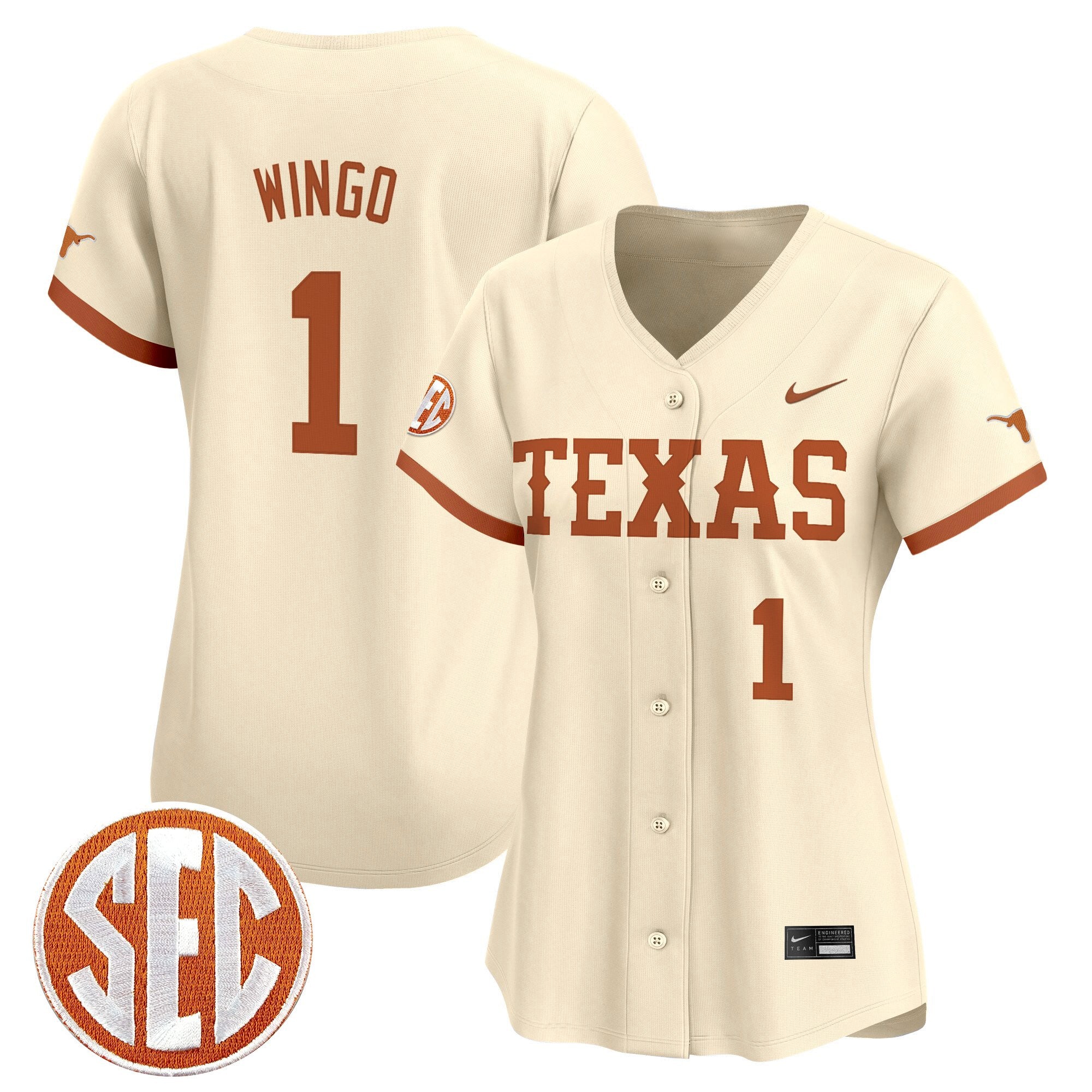 Women's Texas Longhorns 2025 Vapor Baseball Jersey - All Stitched