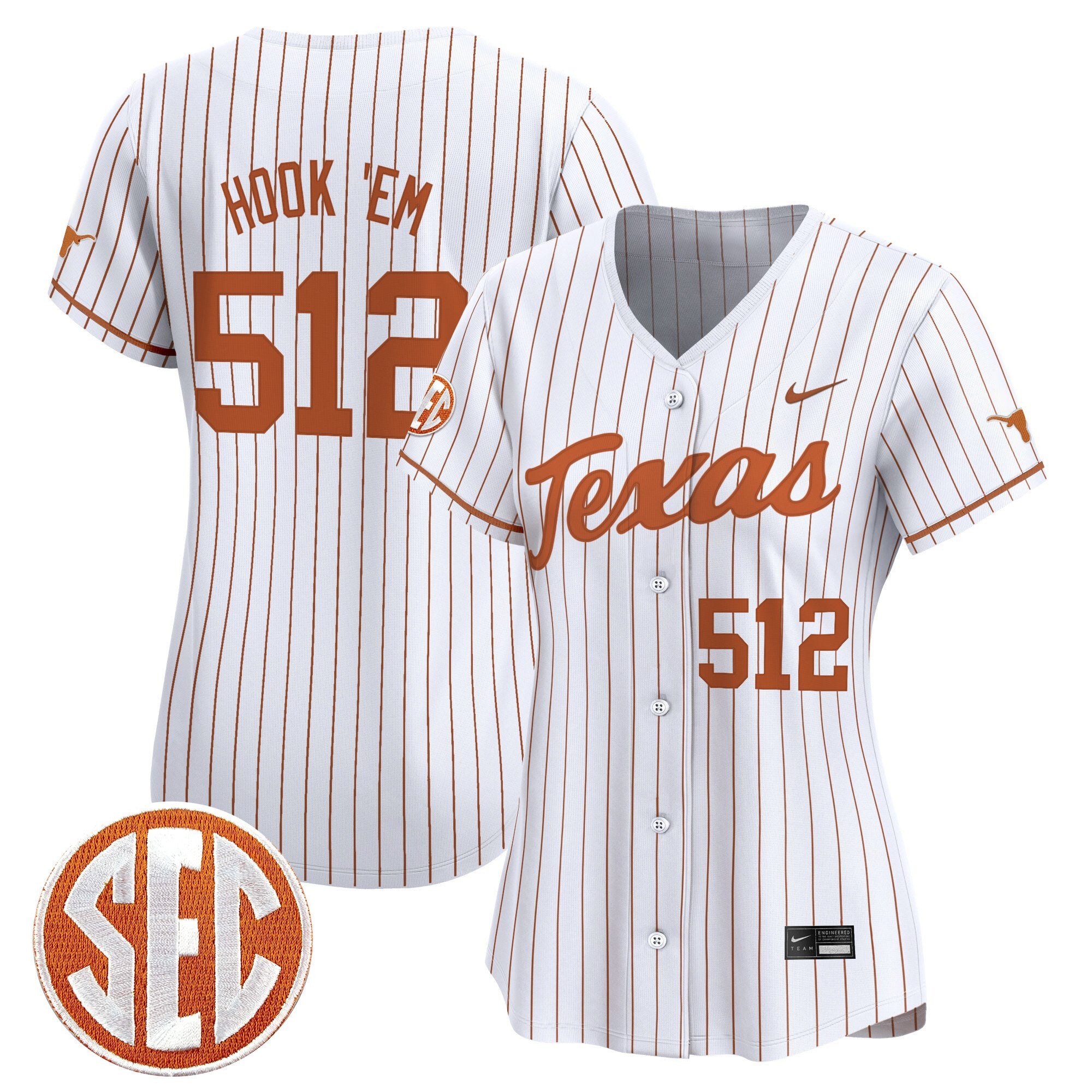 Women's Texas Longhorns 2025 Vapor Baseball Jersey - All Stitched