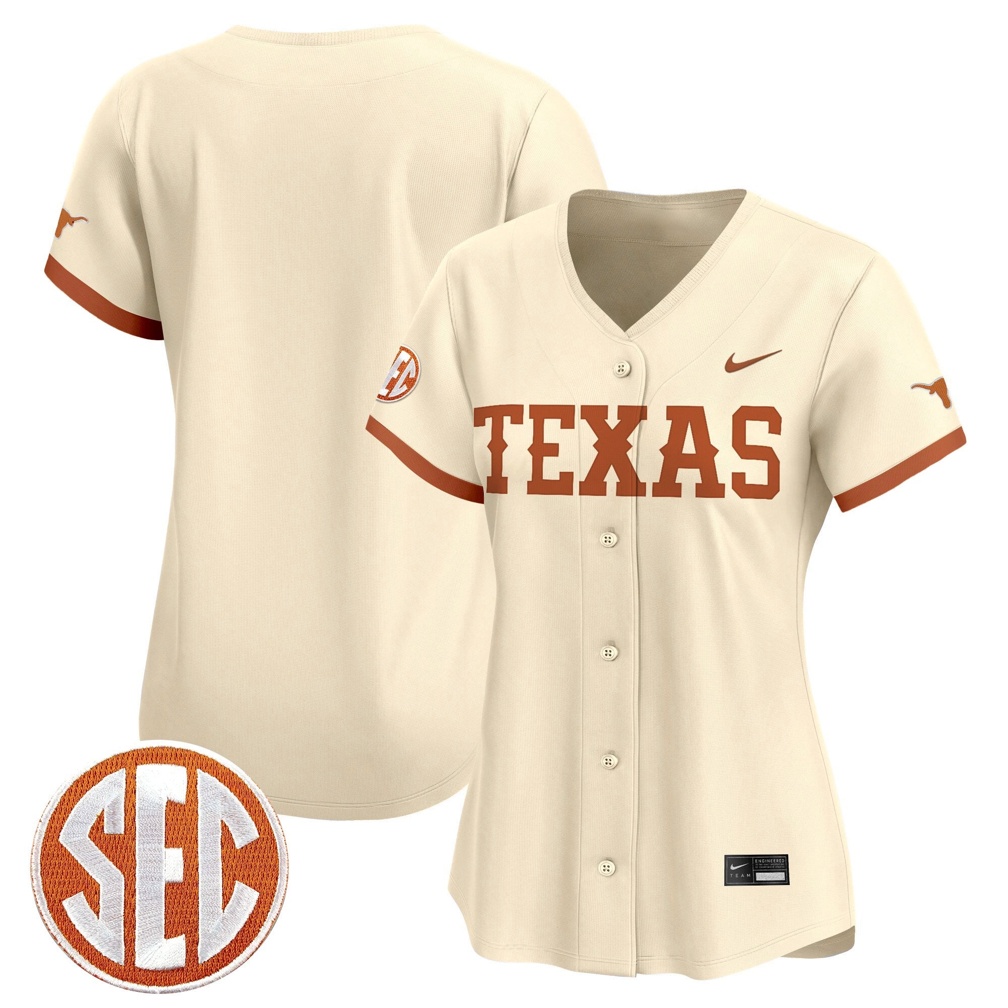 Women's Texas Longhorns 2025 Vapor Baseball Jersey - All Stitched