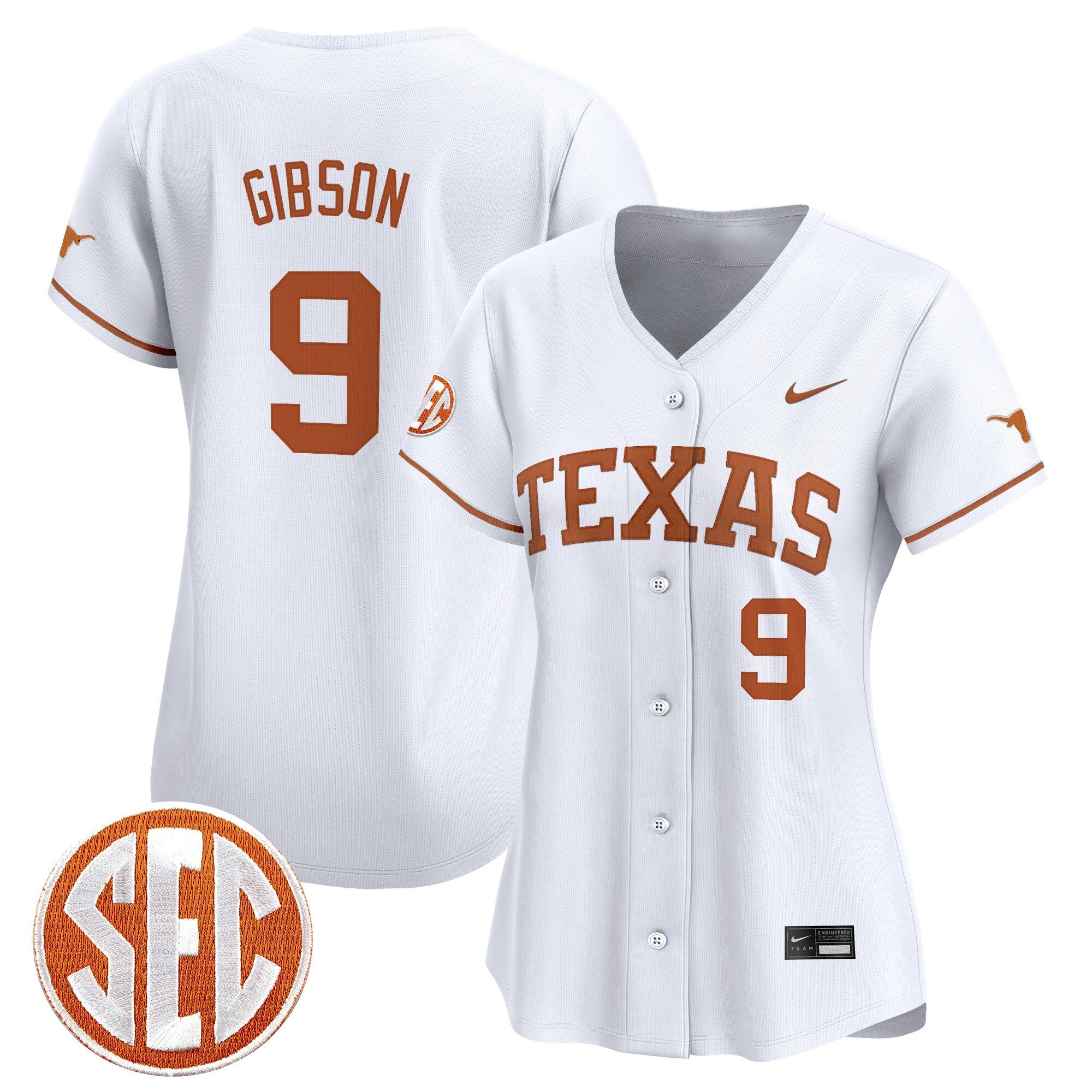 Women's Texas Longhorns 2025 Vapor Baseball Jersey - All Stitched