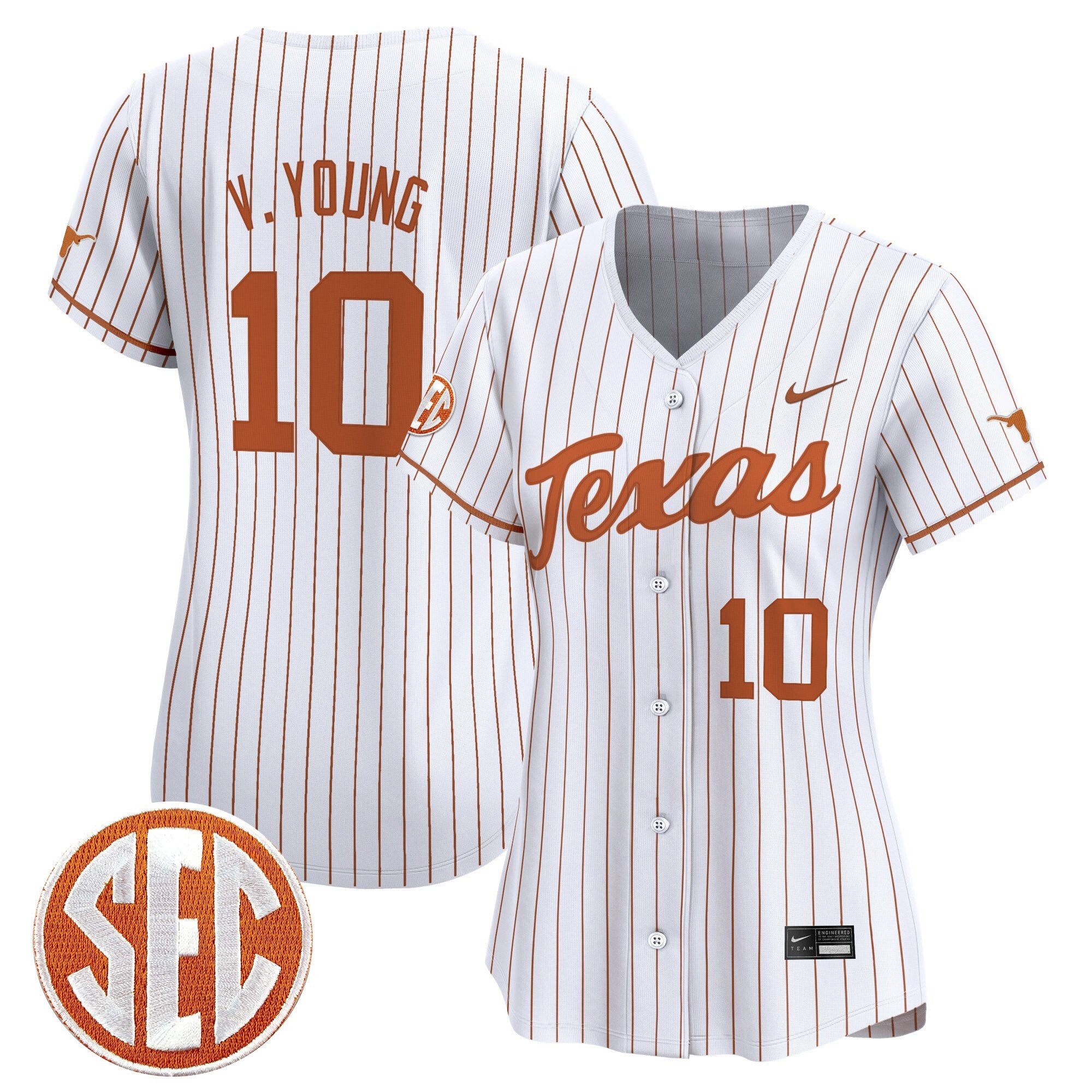 Women's Texas Longhorns 2025 Vapor Baseball Jersey - All Stitched