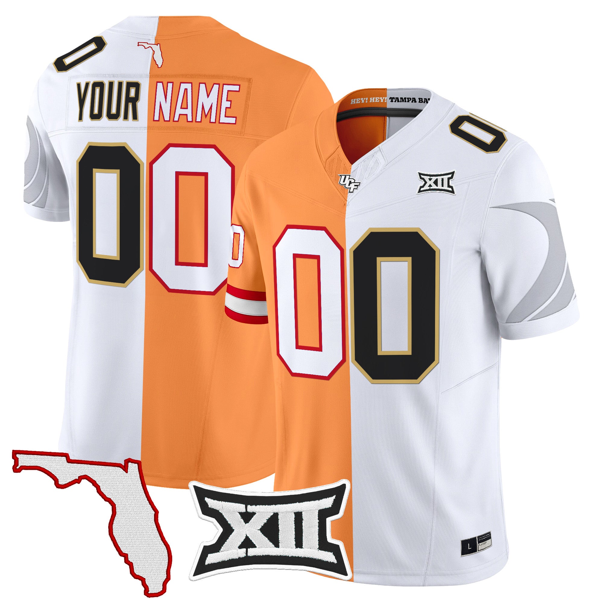 Tampa Bay Buccaneers x College Football' Split Vapor Limited Custom Jersey - All Stitched