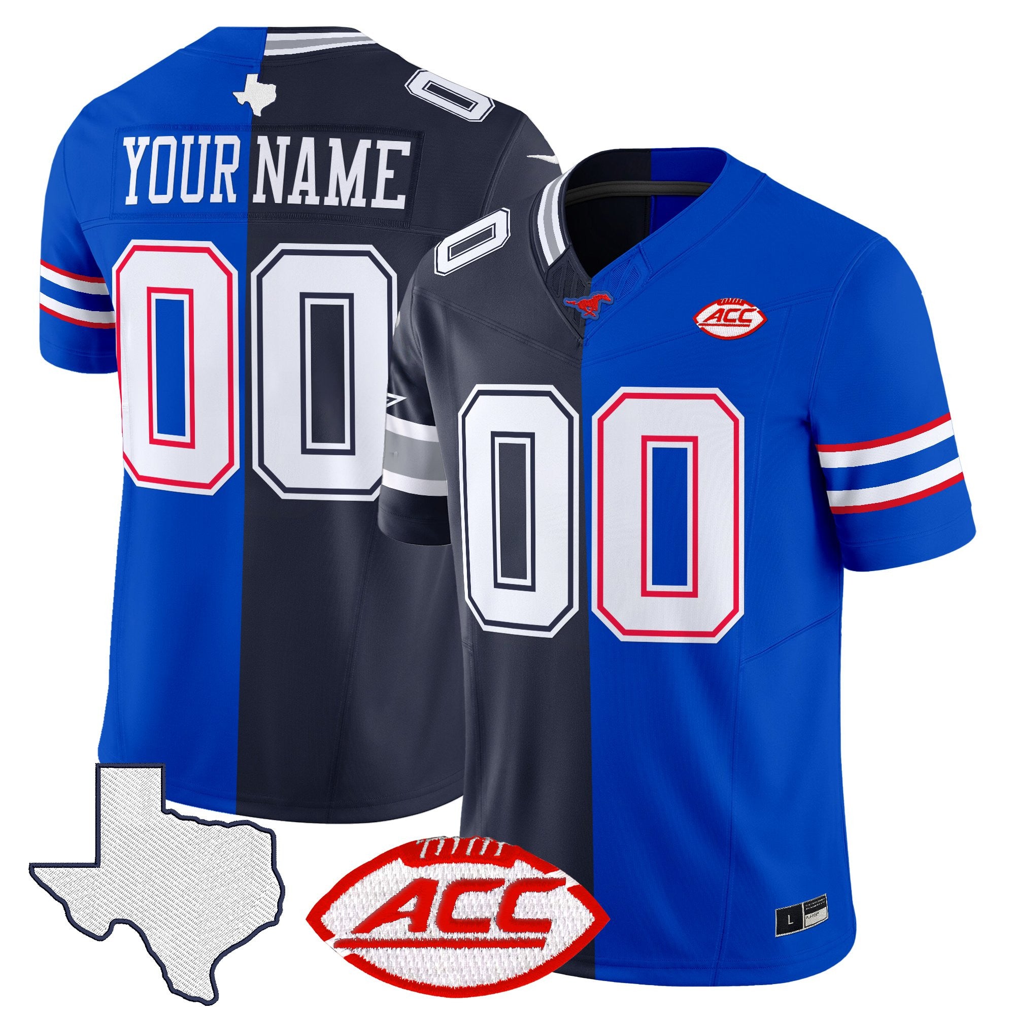 Dallas Cowboys x College Football' Split Vapor Limited Custom Jersey - All Stitched