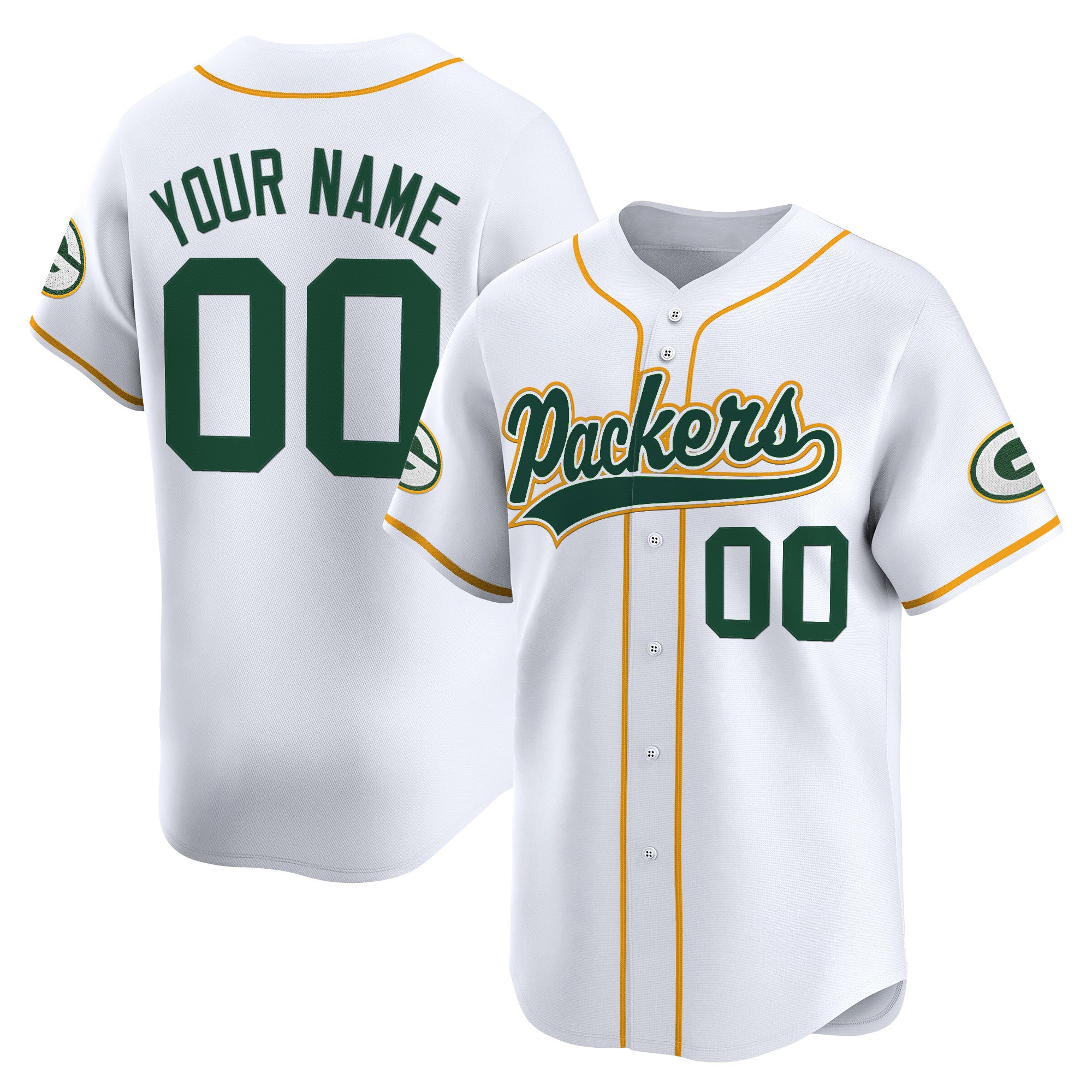 Green Bay Packers 2025 Vapor Baseball Custom Jersey - All Stitched