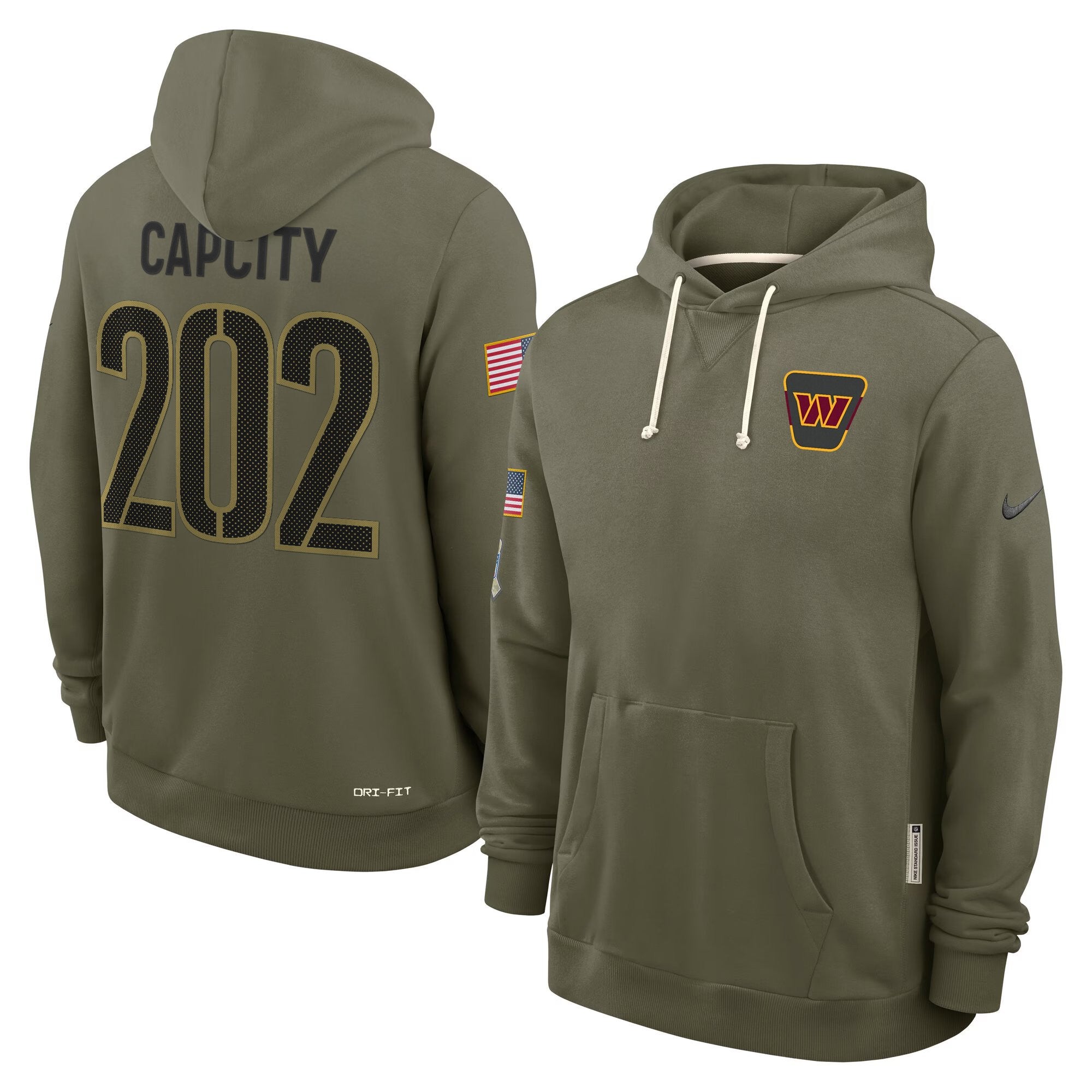 Washington Commanders 2025 Salute to Service Pullover Hoodie - All Stitched