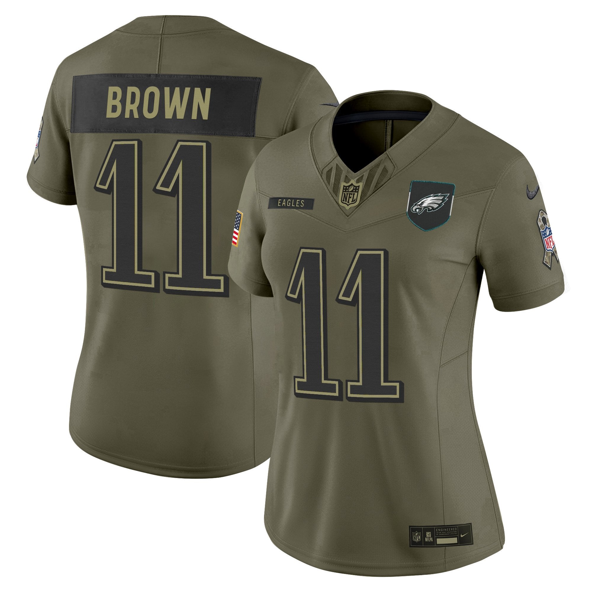 Women's Philadelphia Eagles 2025 Salute to Service Limited Jersey - All Stitched