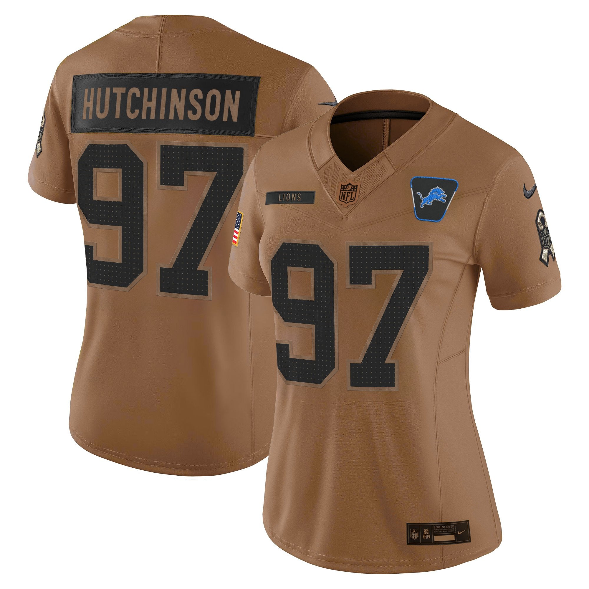 Women's Detroit Lions 2025 Salute to Service Vapor Limited Jersey - All Stitched