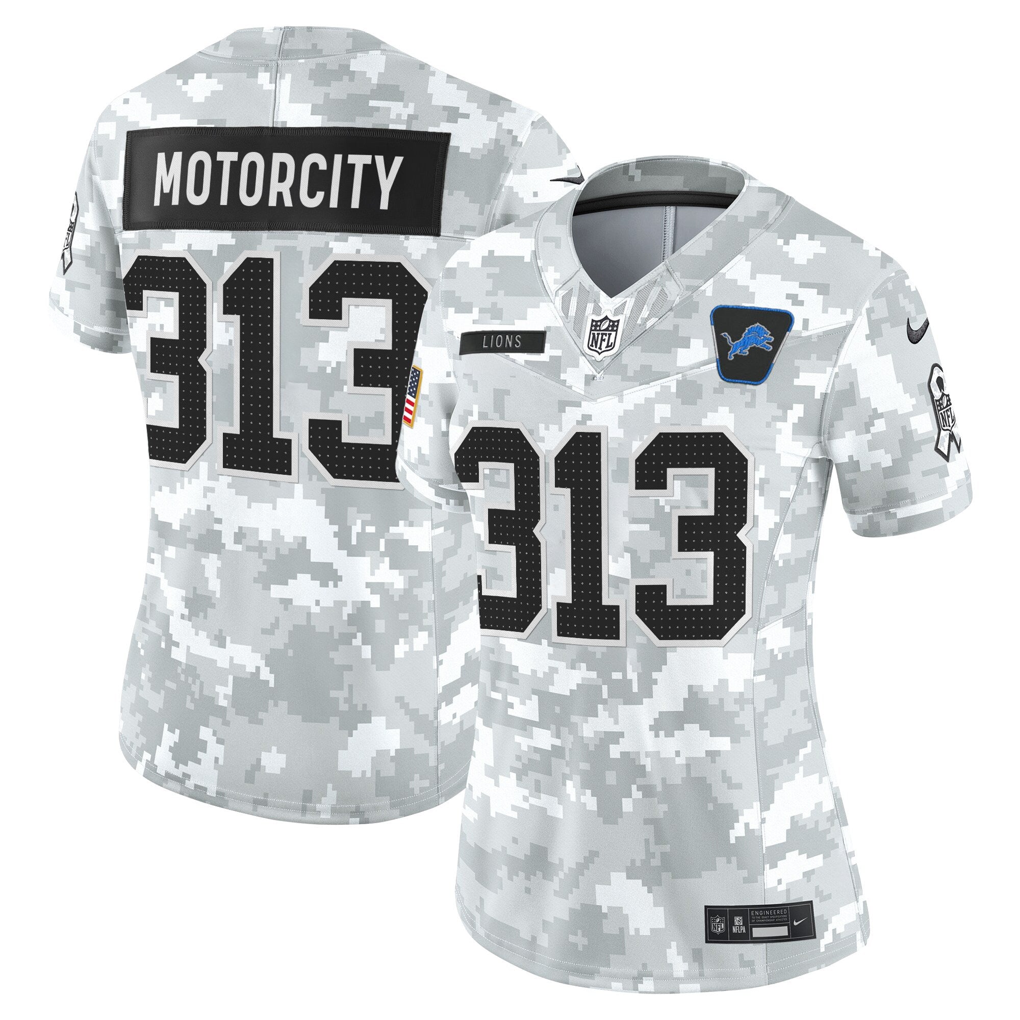 Women's Detroit Lions 2025 Salute to Service Vapor Limited Jersey - All Stitched