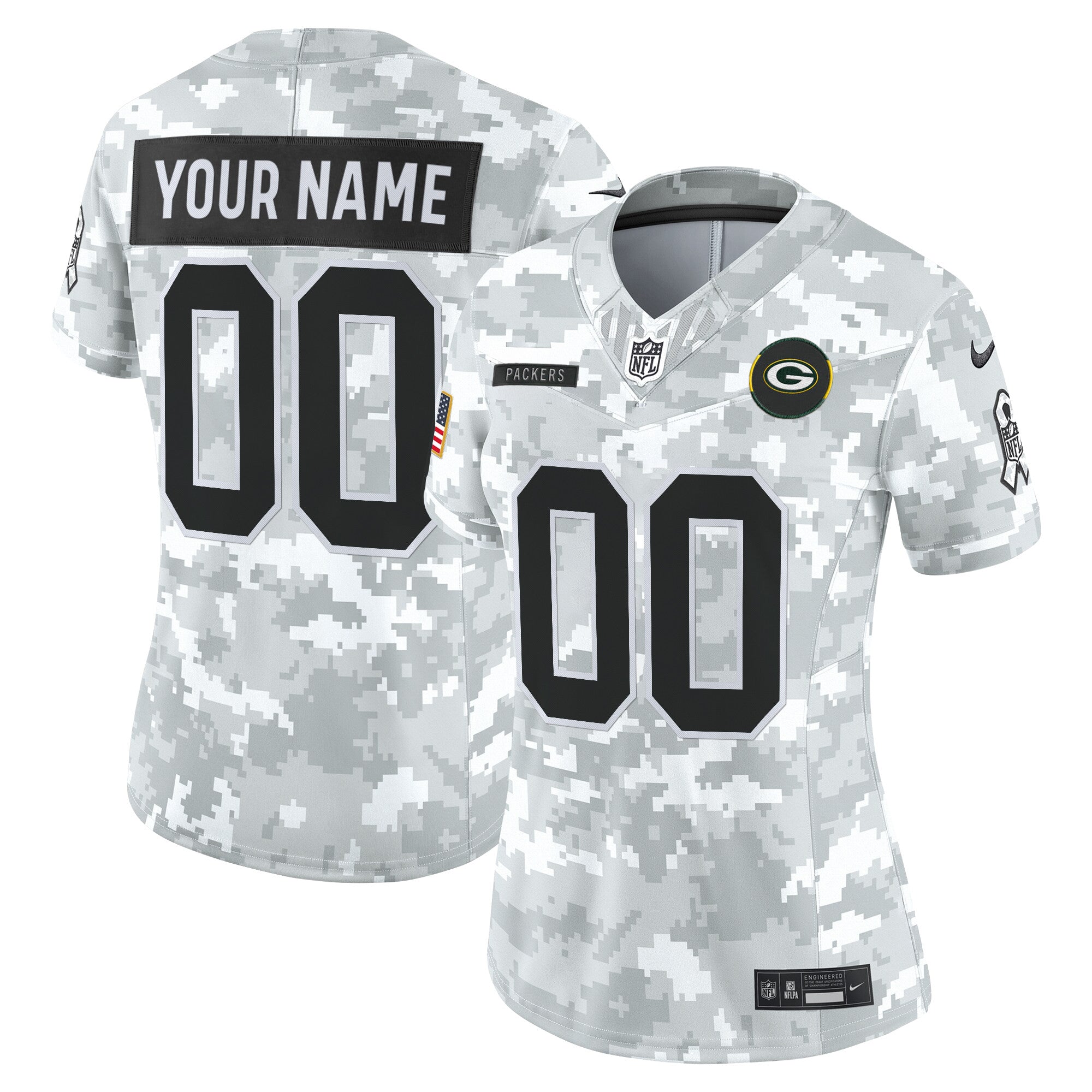 Green Bay Packers 2025 Salute to Service Vapor Limited Custom Jersey - All Stitched