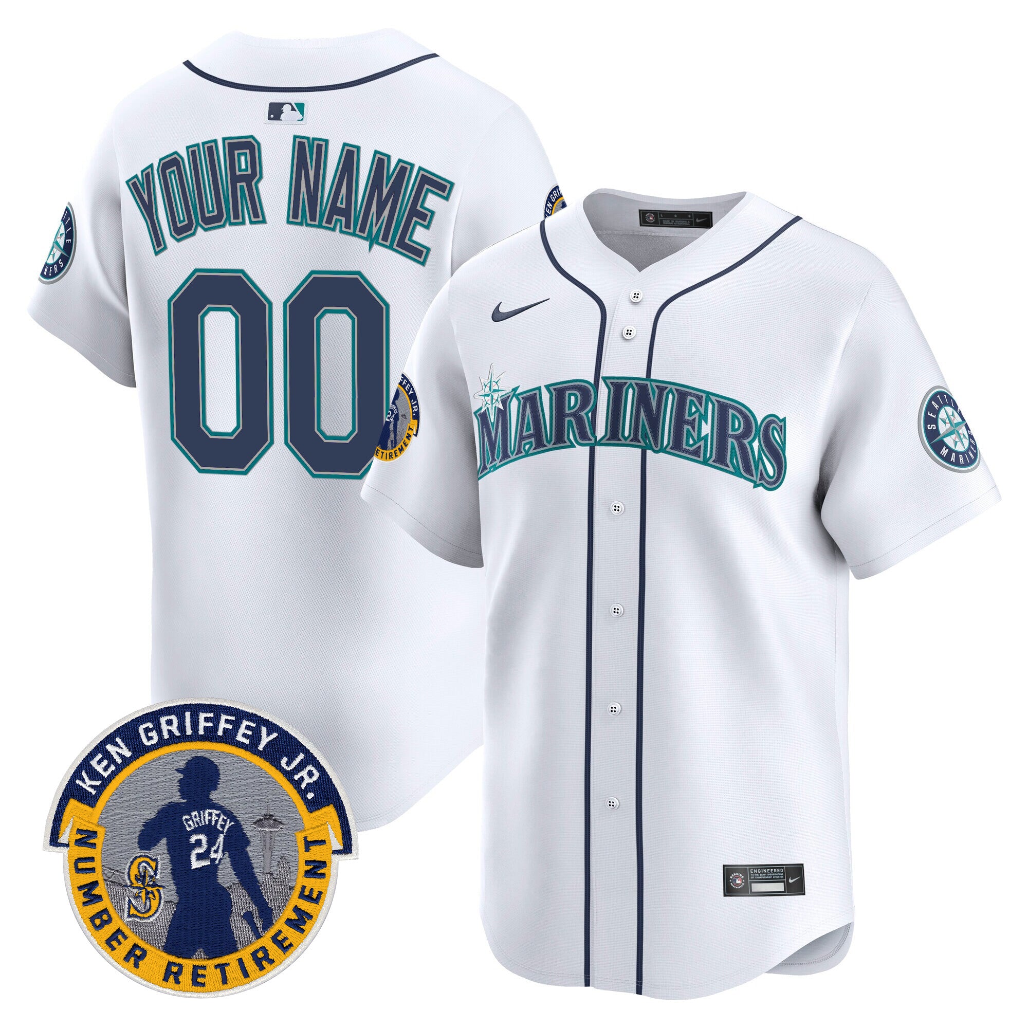 Seattle Mariners 2025 Ken Griffey Jr. Patch Vapor Premier Limited Custom Jersey - All Stitched