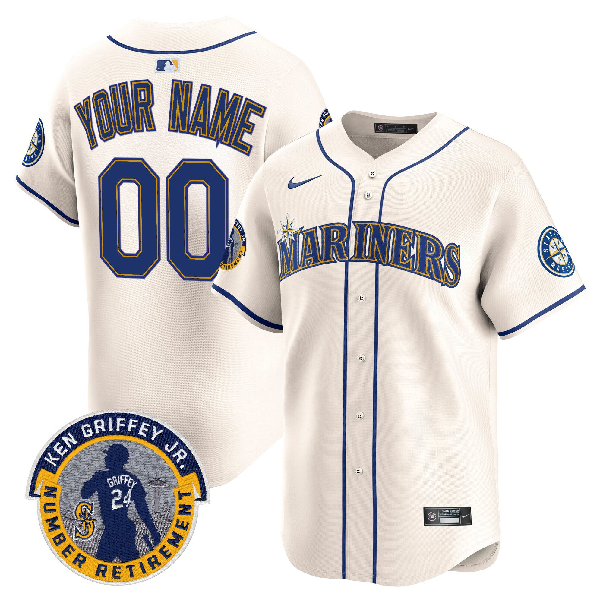 Seattle Mariners 2025 Ken Griffey Jr. Patch Vapor Premier Limited Custom Jersey - All Stitched