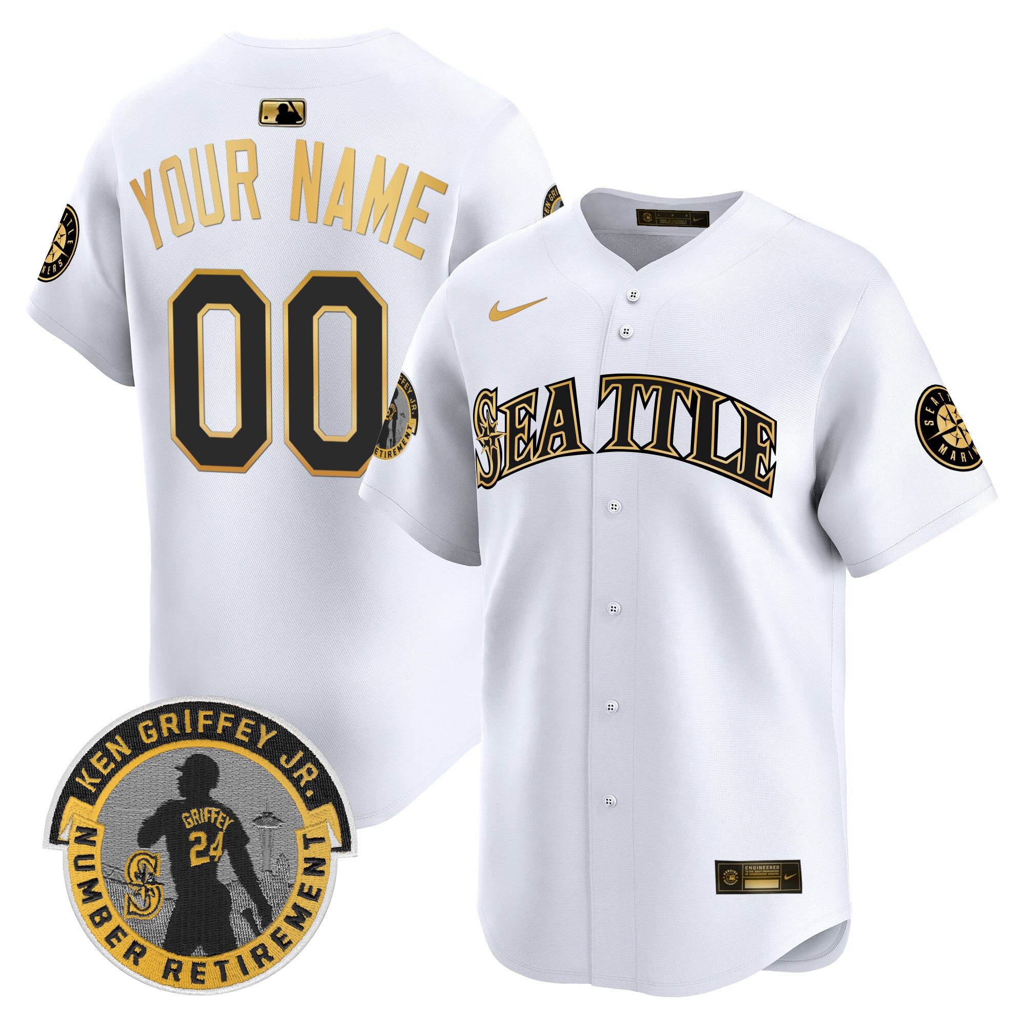 Seattle Mariners 2025 Ken Griffey Jr. Patch Vapor Premier Limited Custom Jersey - All Stitched