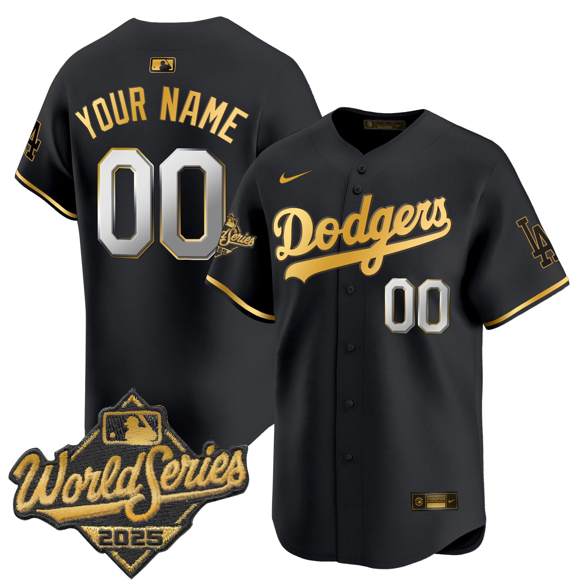 Dodgers 2025 World Series Vapor Premier Limited Custom Jersey - All Stitched