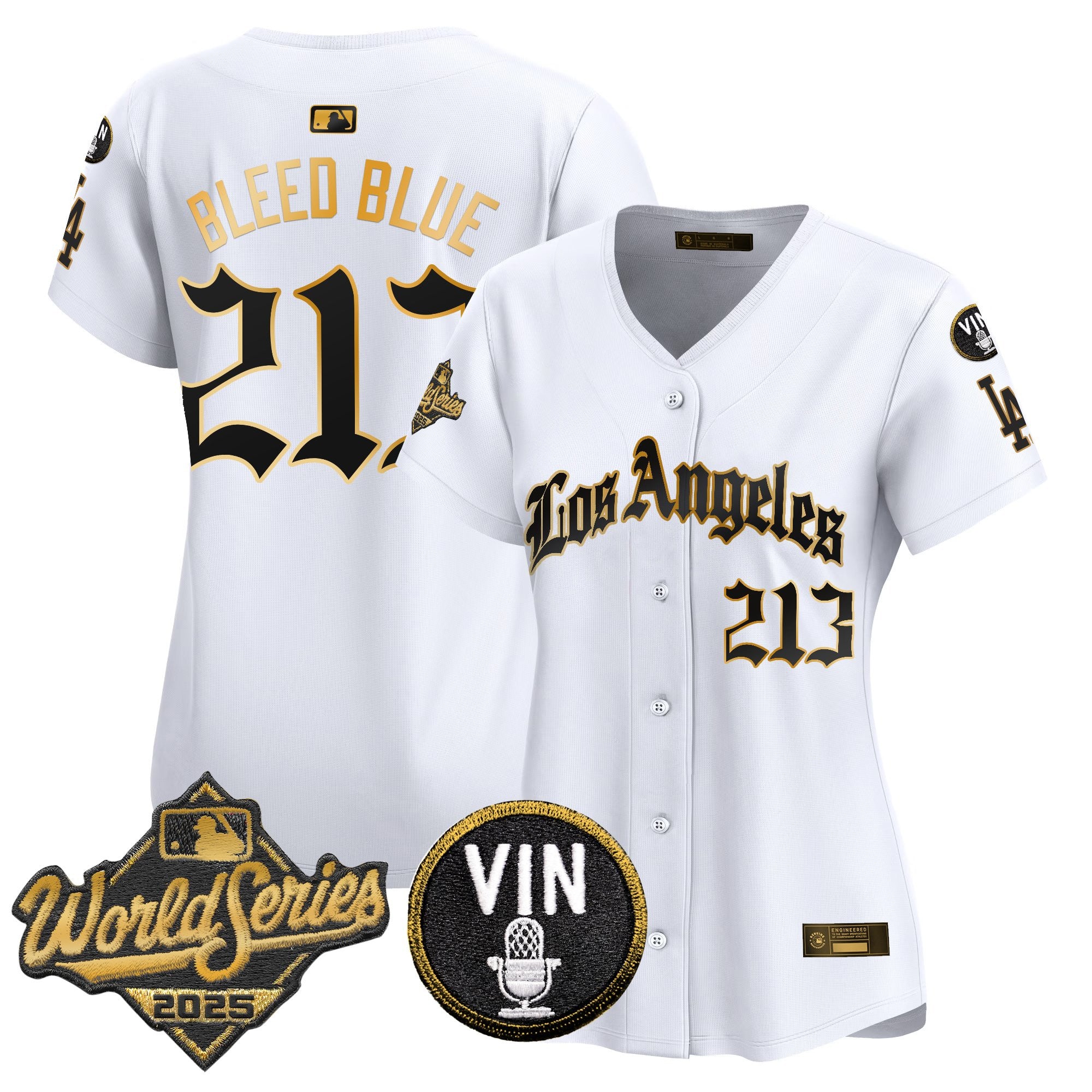Women's Dodgers 2025 World Series Vapor Premier Limited Jersey - LA Gothic Edition - All Stitched
