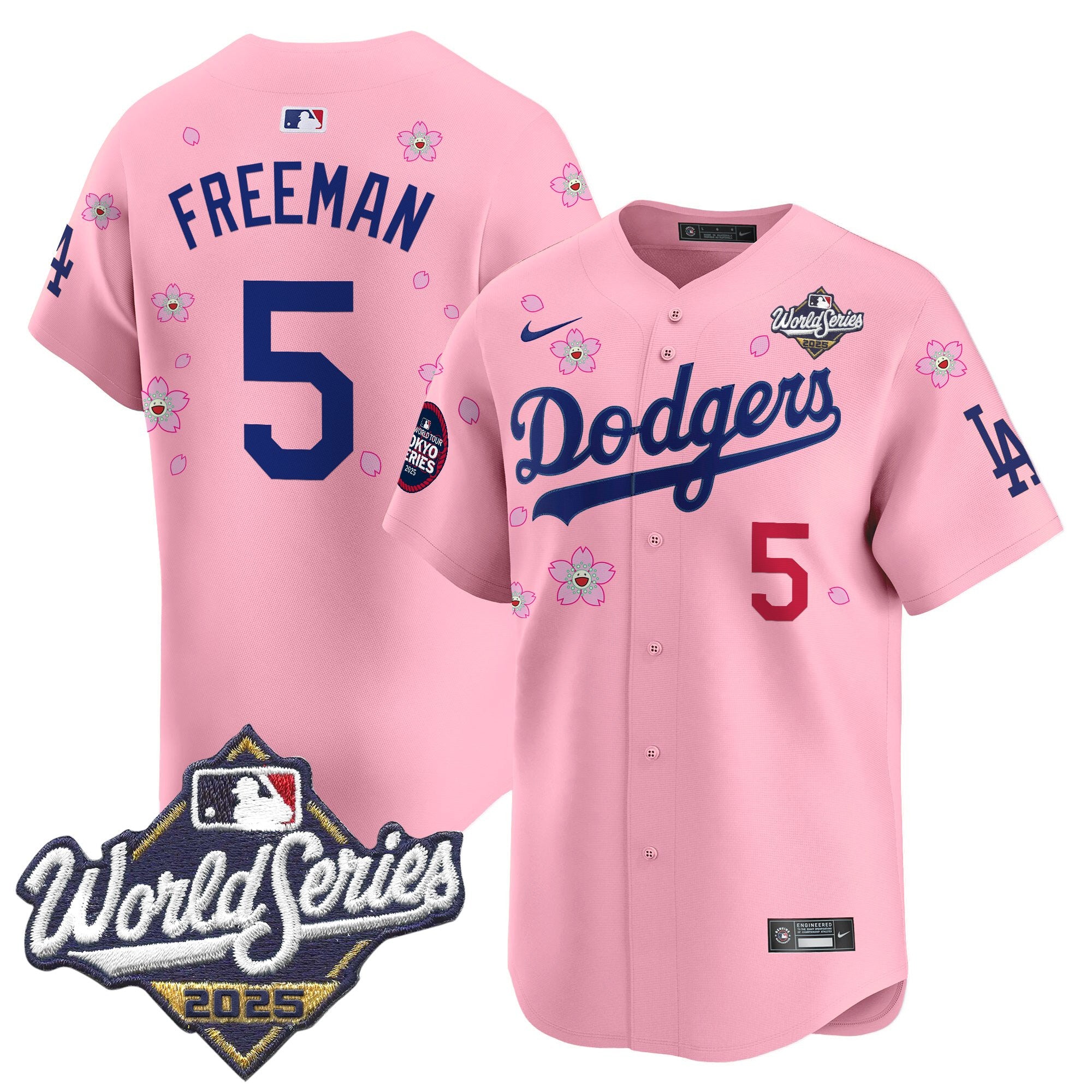 Men's Dodgers 2025 World Series x Tokyo Series Vapor Premier Limited Jersey V2 - Stitched