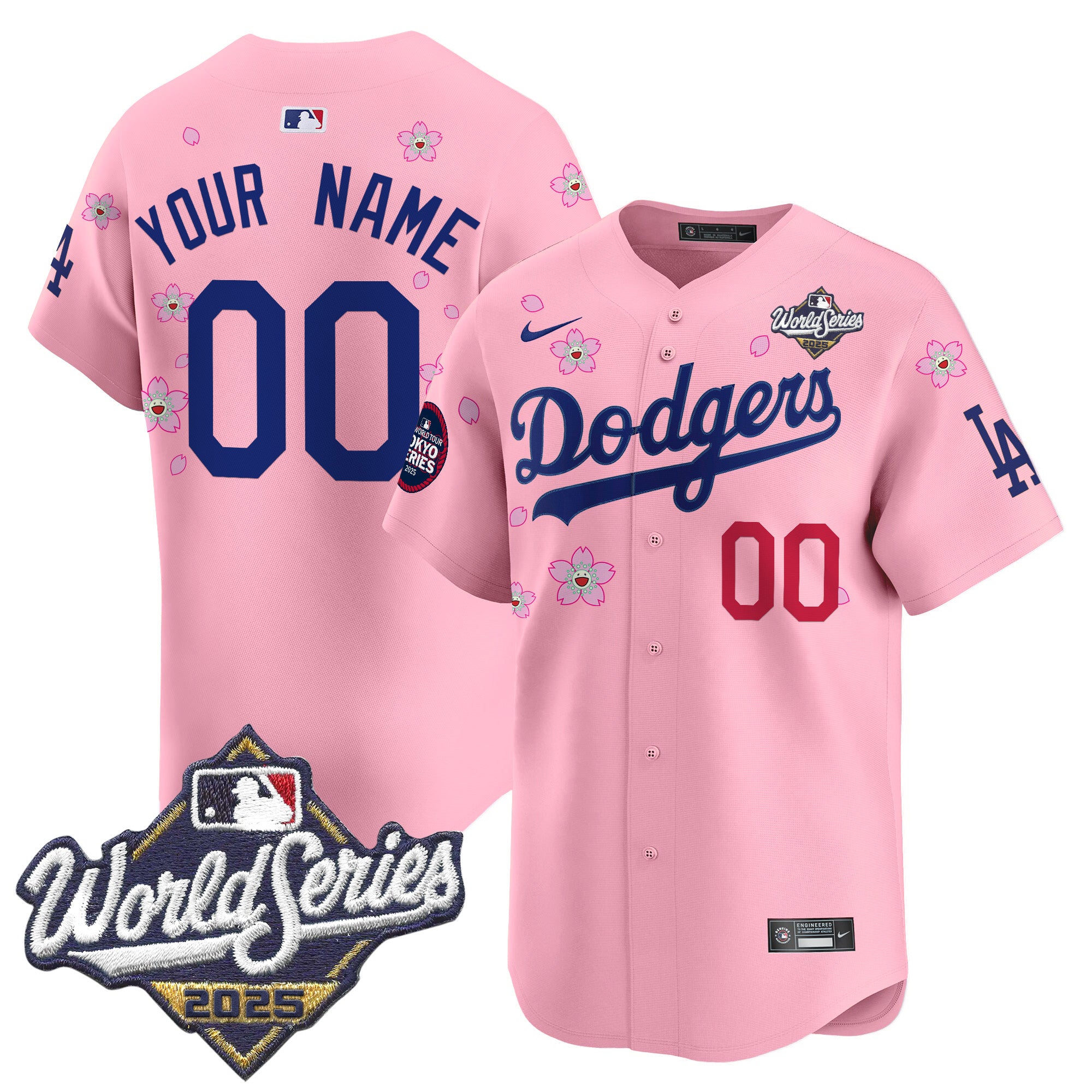 Dodgers 2025 World Series x Tokyo Series Vapor Premier Limited Custom Jersey V2 - Stitched