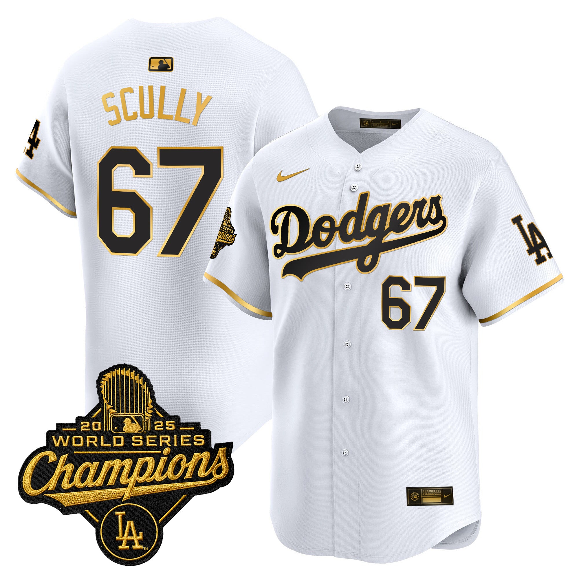 Men's Dodgers 2025 World Series Champions Vapor Premier Limited Jersey - All Stitched