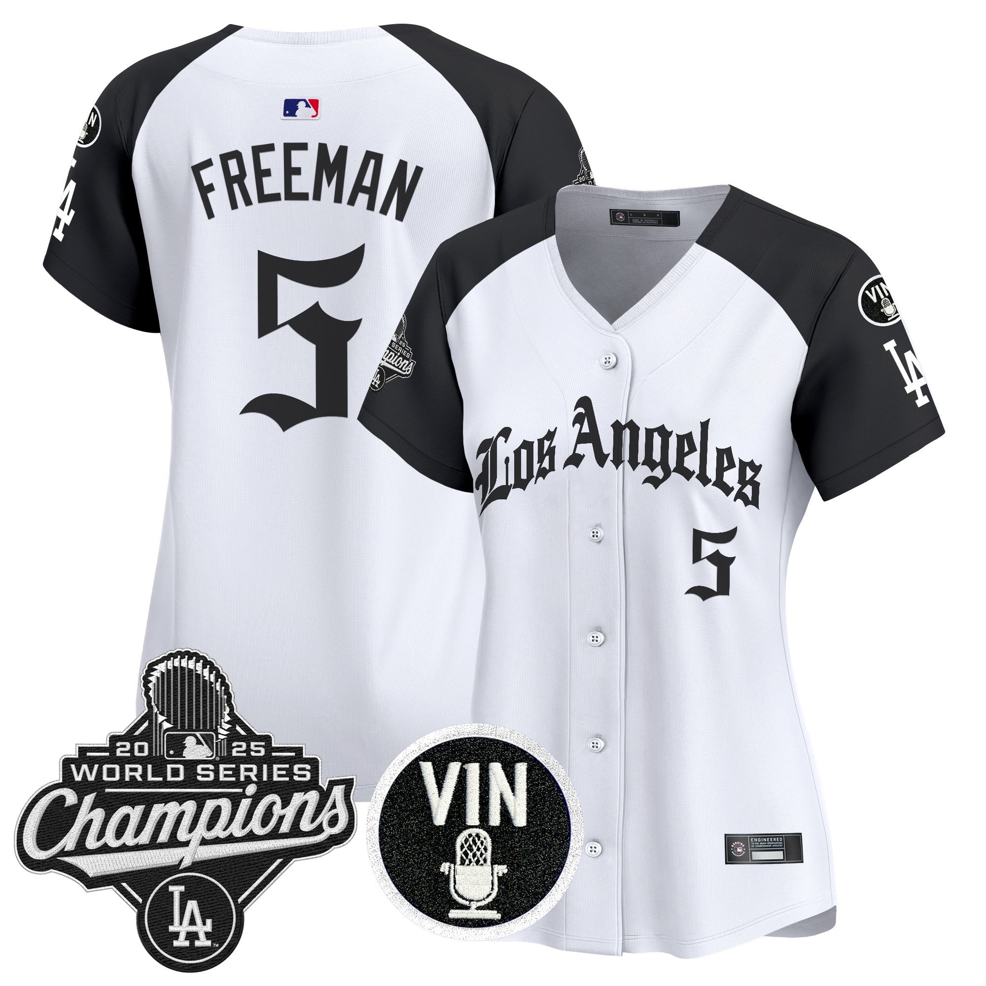 Women's Dodgers 2025 World Series Champions Vapor Premier Limited Jersey - LA Gothic Edition - All Stitched