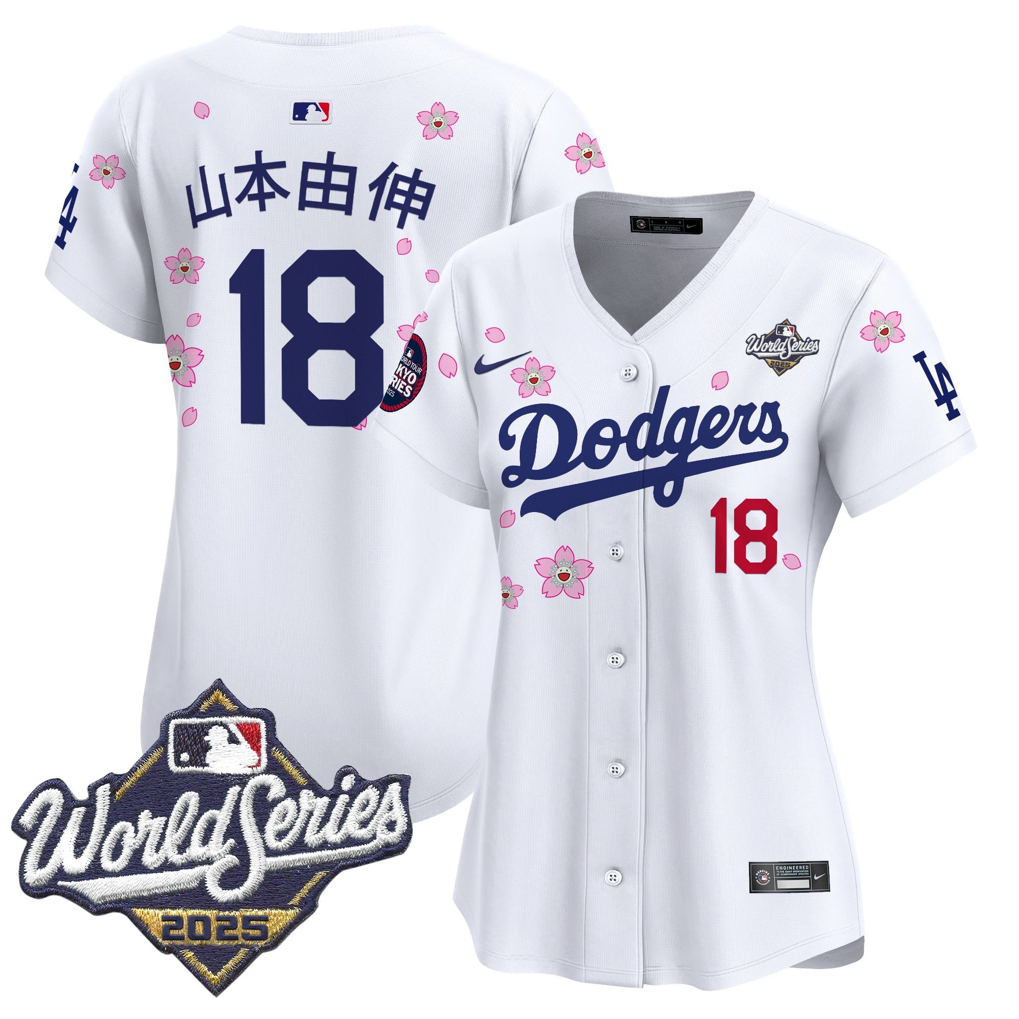 Women's Dodgers 2025 World Series x Tokyo Series Vapor Premier Limited Jersey V2 - Stitched