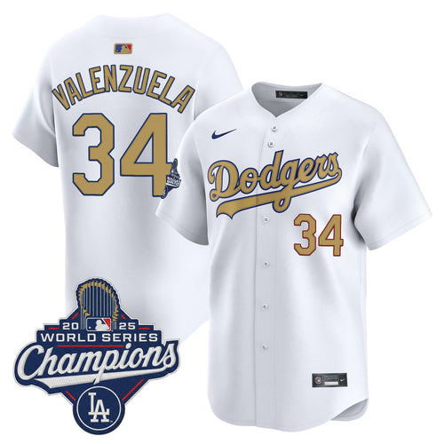 Dodgers 2025 World Series Champions Gold Vapor Premier Limited Jersey - All Stitched