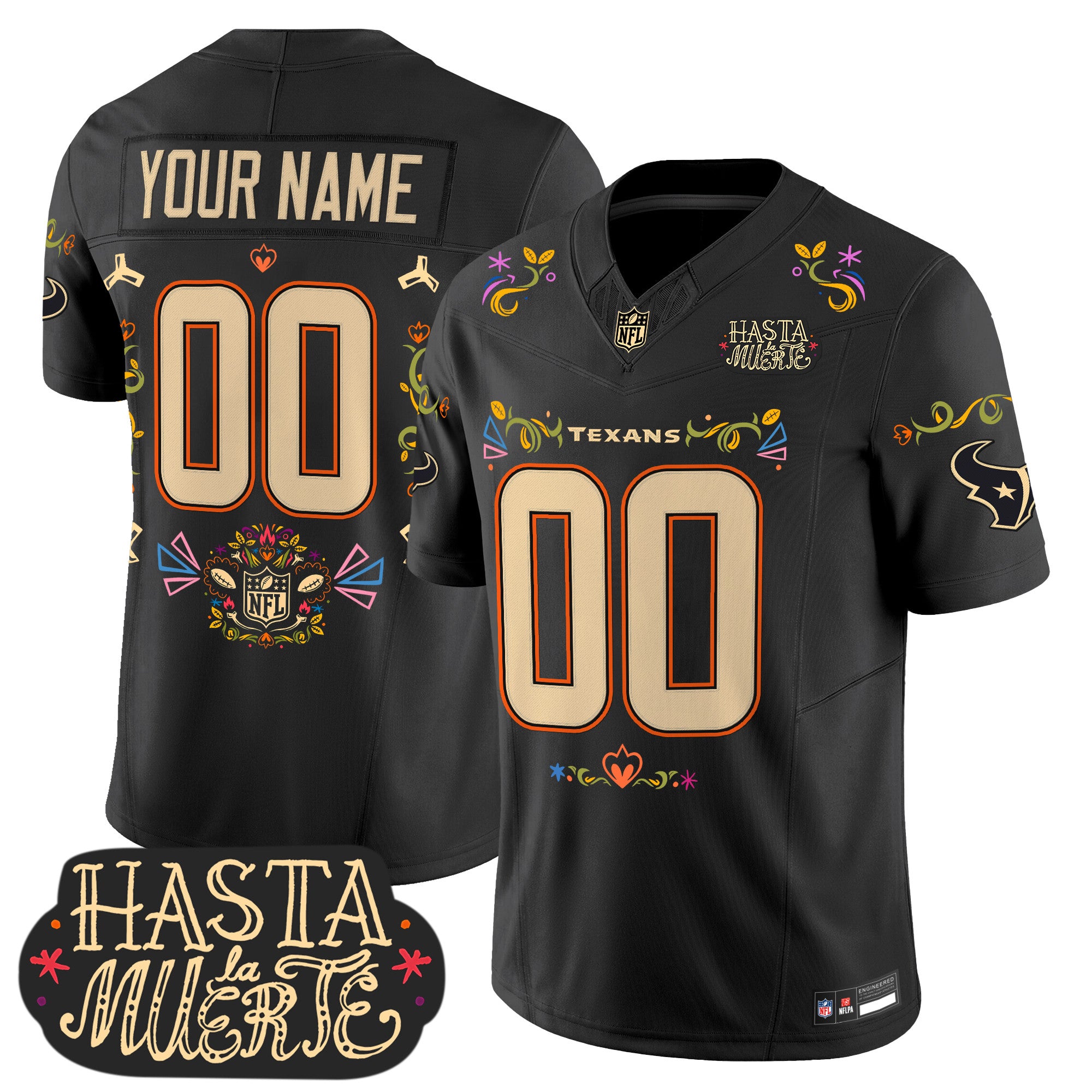 Houston Texans Mexico 'Hasta la Muerte Edition' Vapor Limited Custom Jersey - All Printed