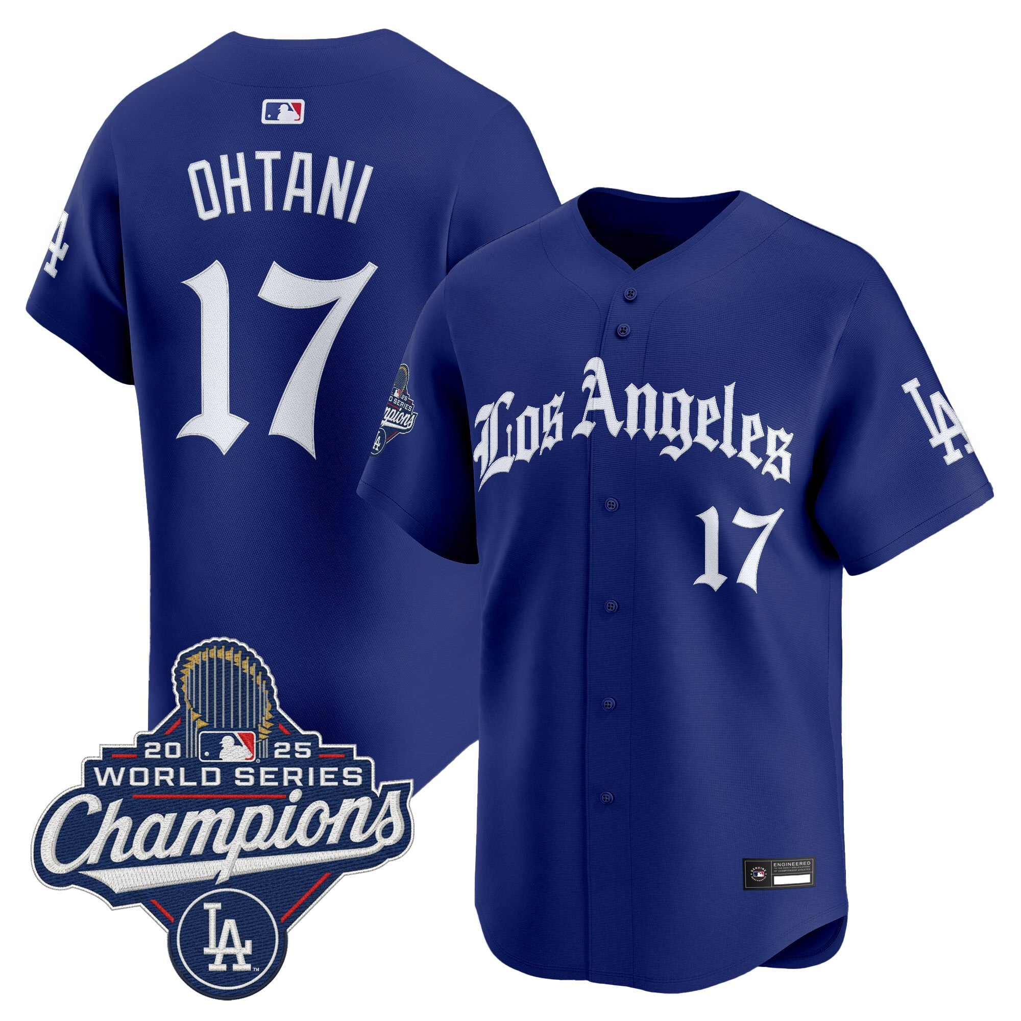 Men's Dodgers 2025 World Series Champions Vapor Premier Limited Jersey V2 - LA Gothic Edition - All Stitched