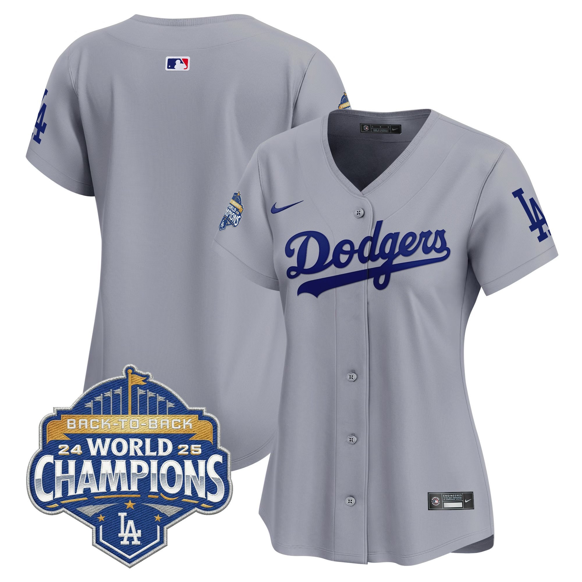 Women's Dodgers 2025 Back-To-Back Champions Vapor Premier Limited Jersey - All Stitched