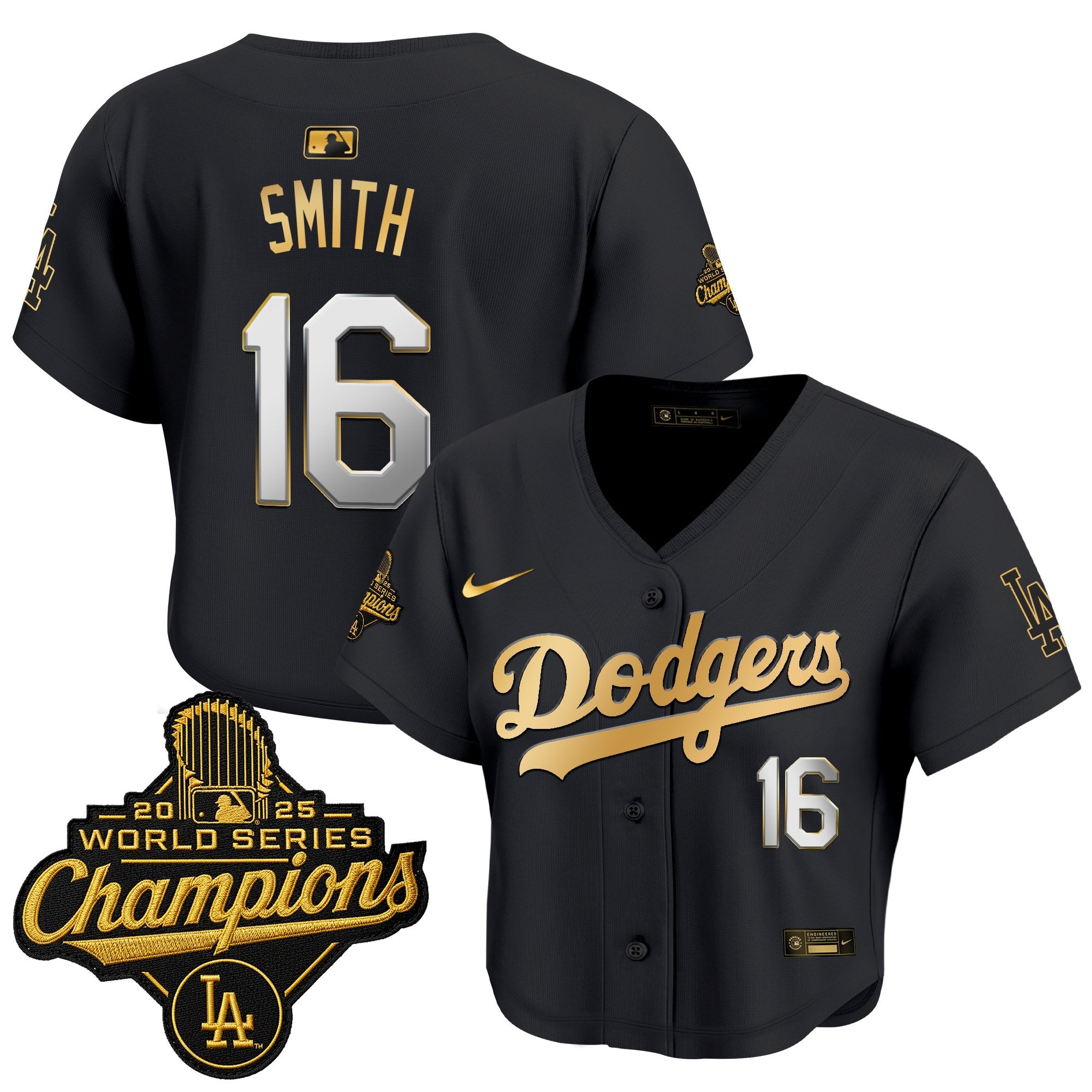 Women's Dodgers 2025 World Series Champions Crop Top Baseball Jersey - All Stitched
