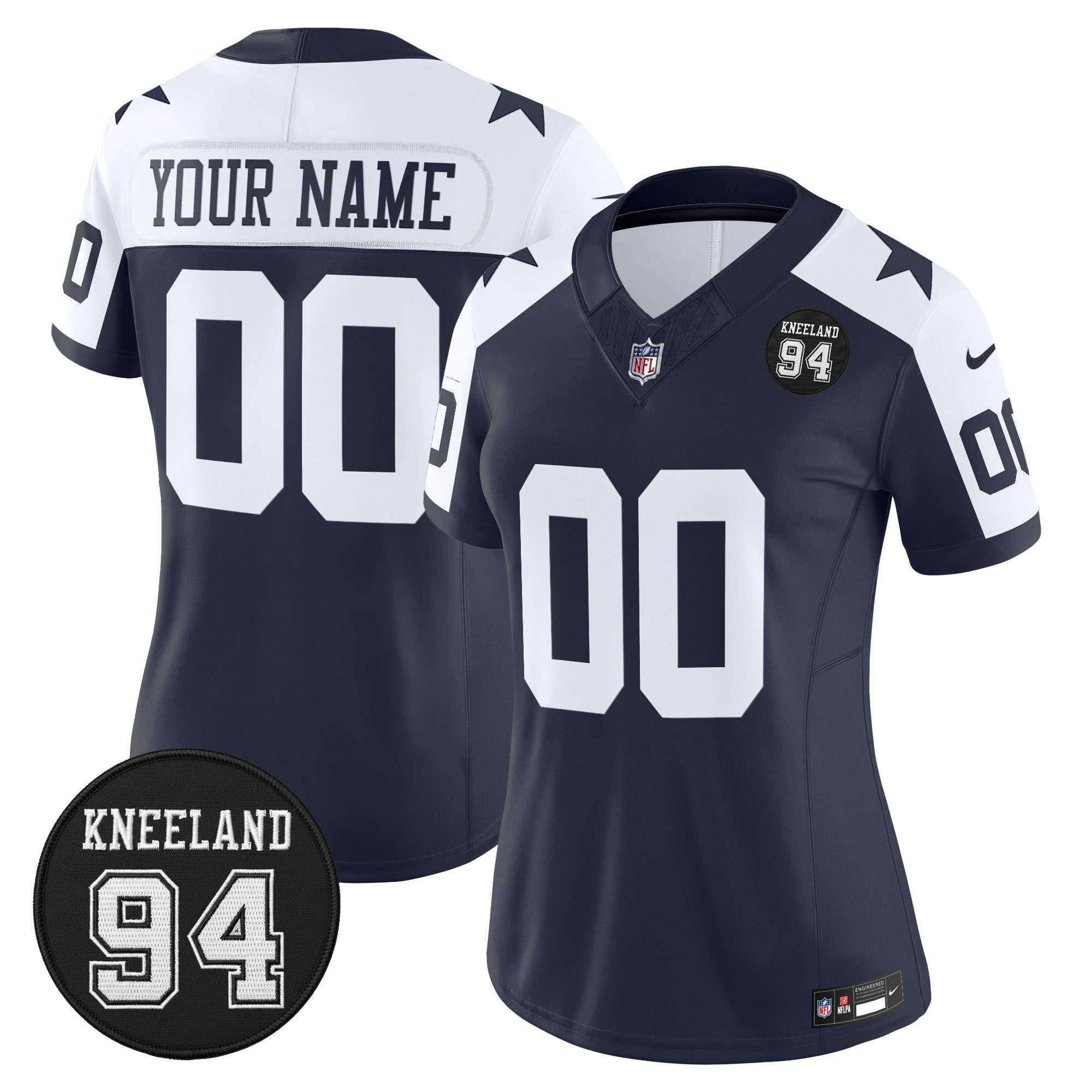 Dallas Cowboys #94 Marshawn Kneeland Memorial Patch Vapor Limited Custom Jersey - All Stitched