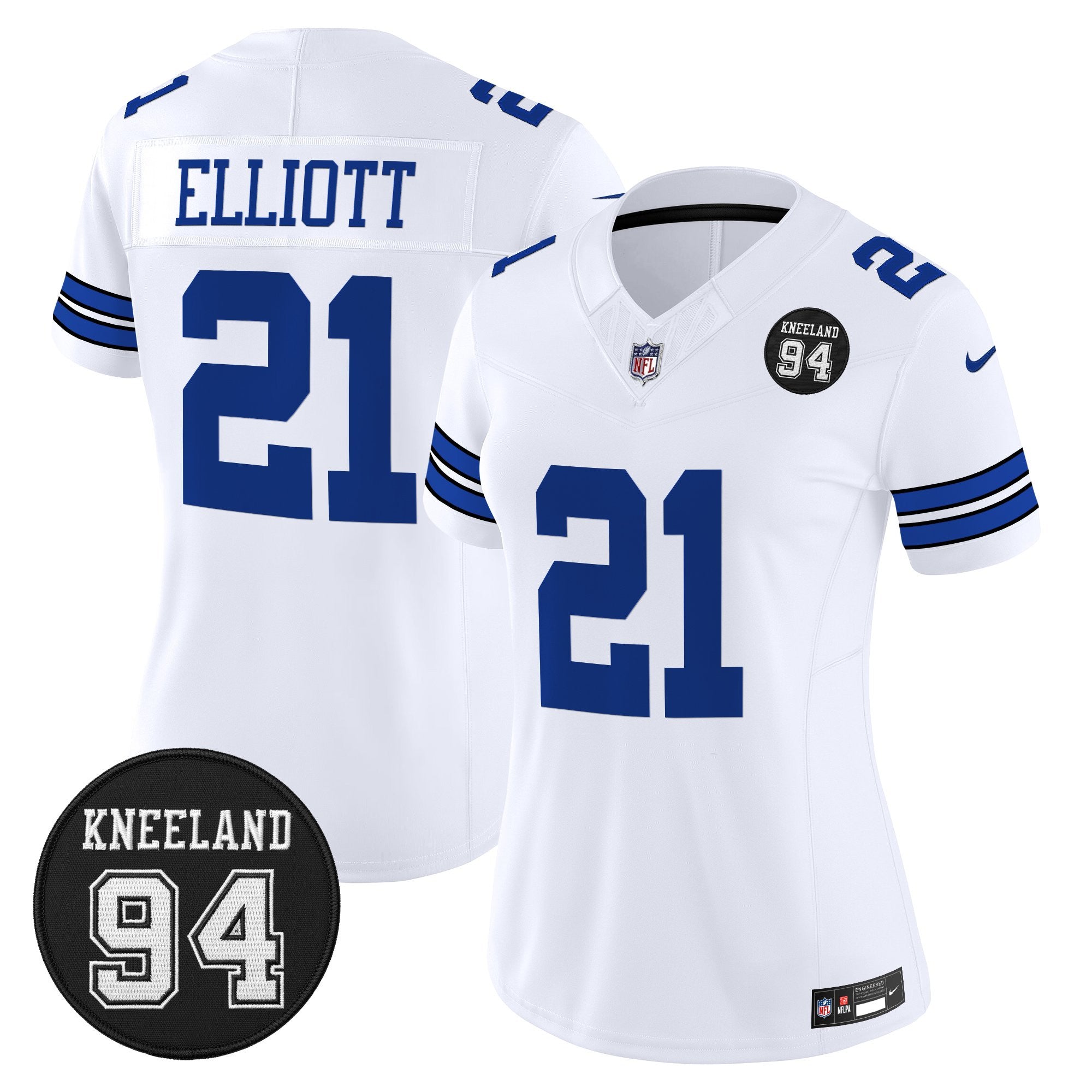 Women's Dallas Cowboys #94 Marshawn Kneeland Memorial Patch Vapor Limited Jersey - All Stitched