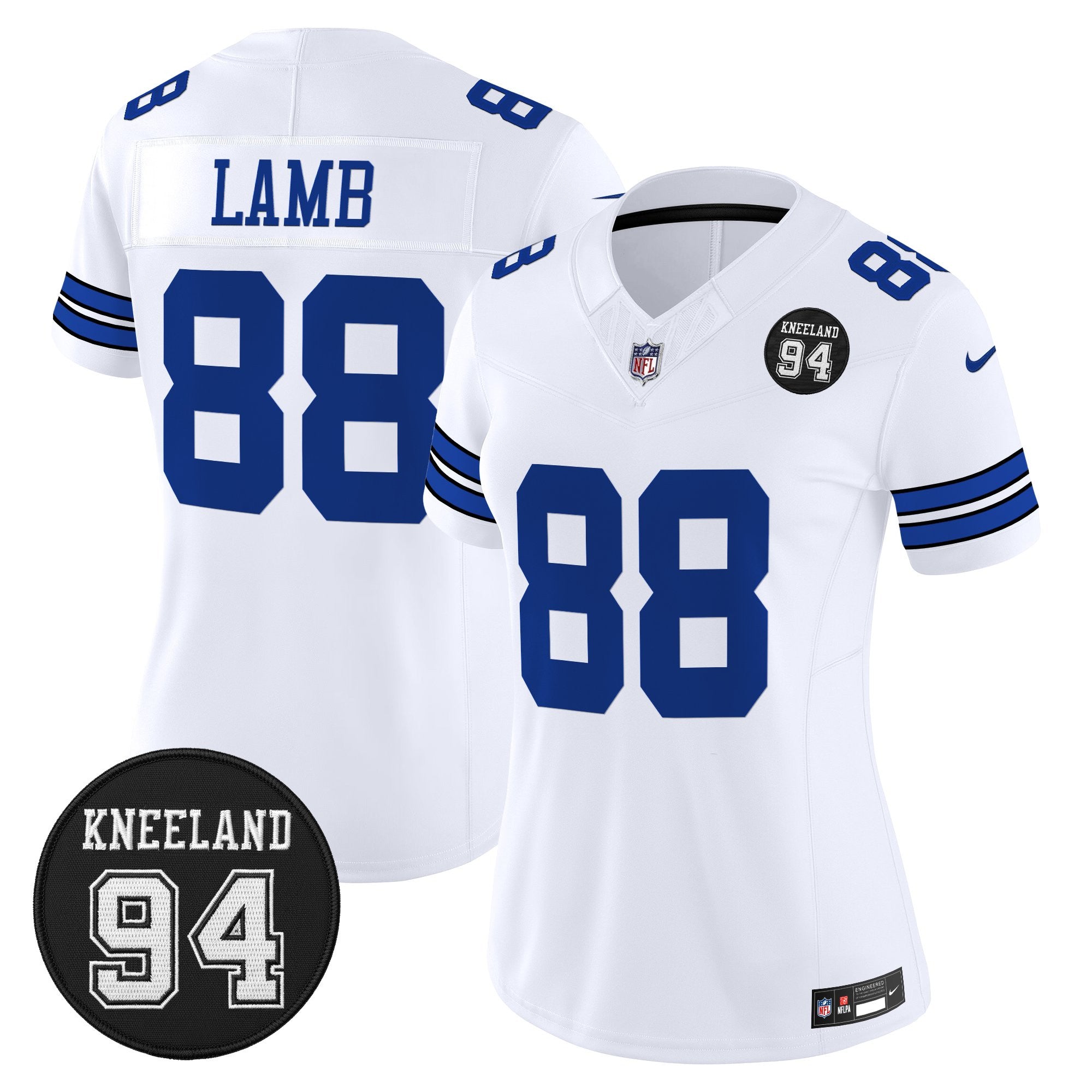Women's Dallas Cowboys #94 Marshawn Kneeland Memorial Patch Vapor Limited Jersey - All Stitched