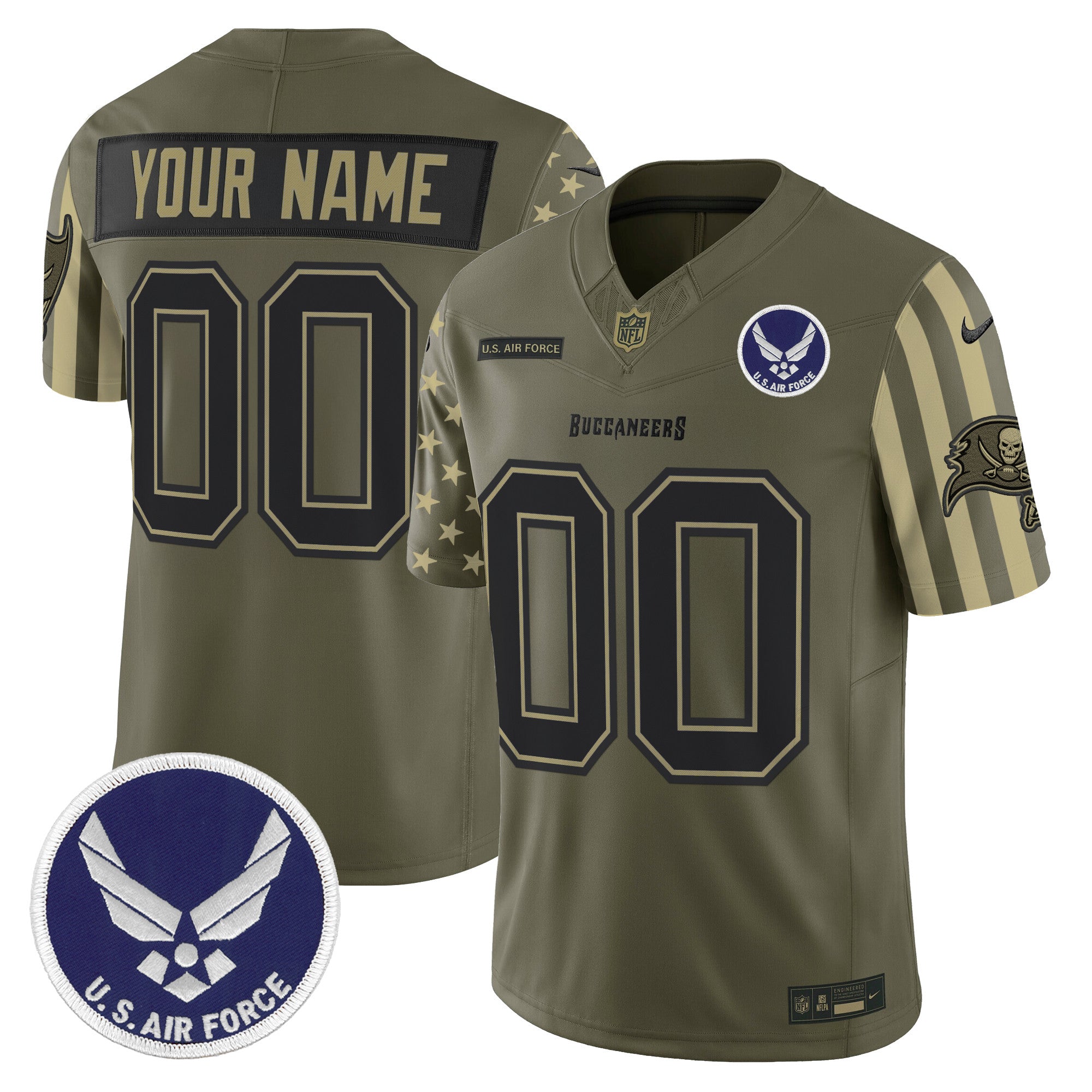 Tampa Bay Buccaneers x U.S. Military Veteran Vapor Limited Custom Jersey - All Stitched