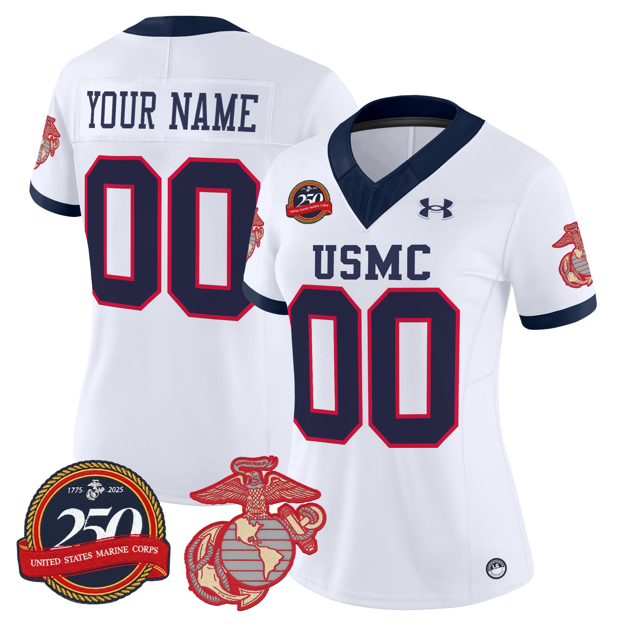 United States Marine Corps Vapor Limited Custom Jersey - 250th Anniversary Patch - All Stitched